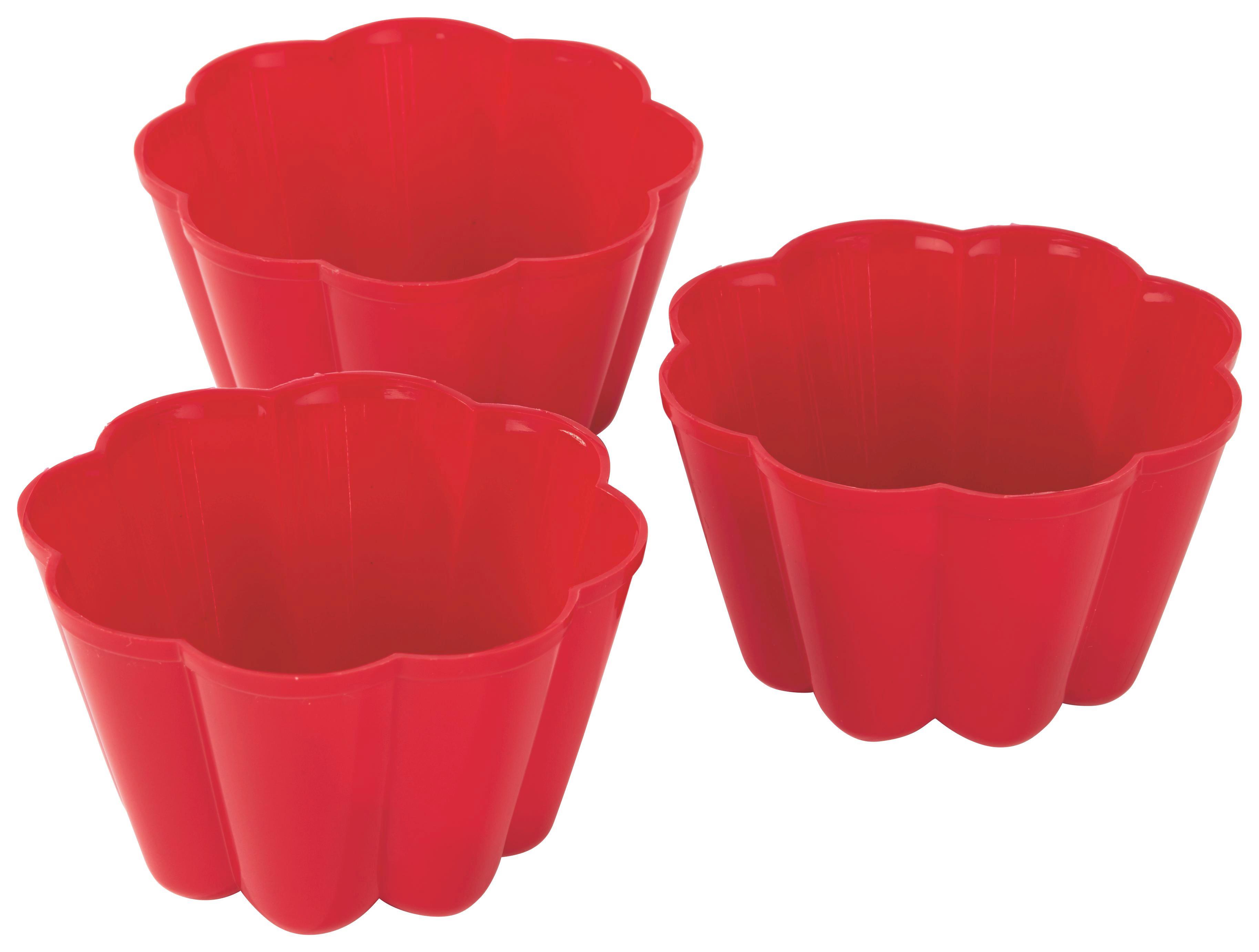 Puding Forma 3 Részes - Piros/Zöld, konvencionális, Műanyag (9.5/6.8cm)