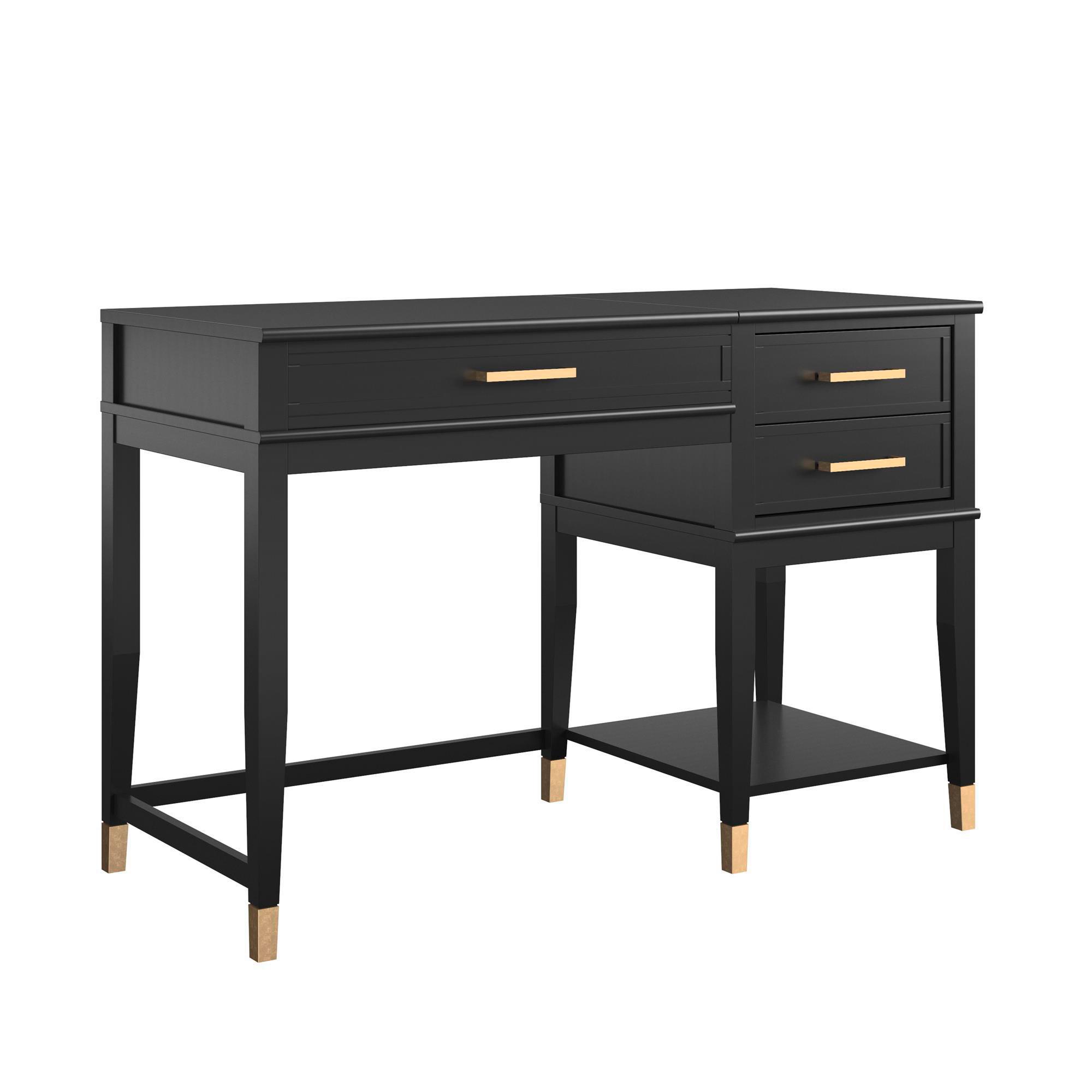 Schreibtisch Westerleigh Schwarz B: 77 cm