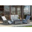 Loungegarnitur 4-Tlg Santander Metall/Polly-Rattan mit Kissen - Grau, MODERN, Kunststoff/Textil (120/60/60cm) - Beldano