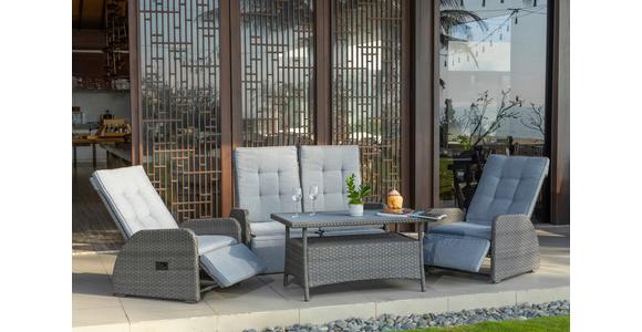 Loungegarnitur 4-Tlg Santander Metall/Polly-Rattan mit Kissen - Grau, MODERN, Kunststoff/Textil (120/60/60cm) - Beldano