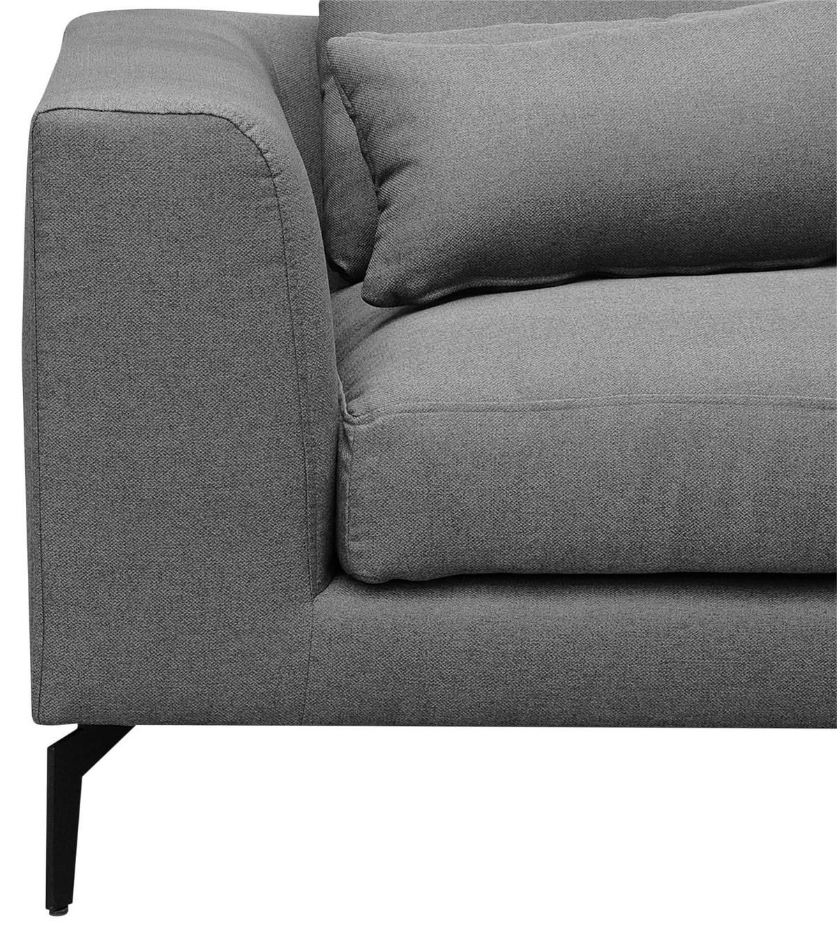 Ecksofa Berlin Dunkelgrau S: 313 cm - Dunkelgrau/Schwarz, Design, Textil (313/172cm) - Livetastic