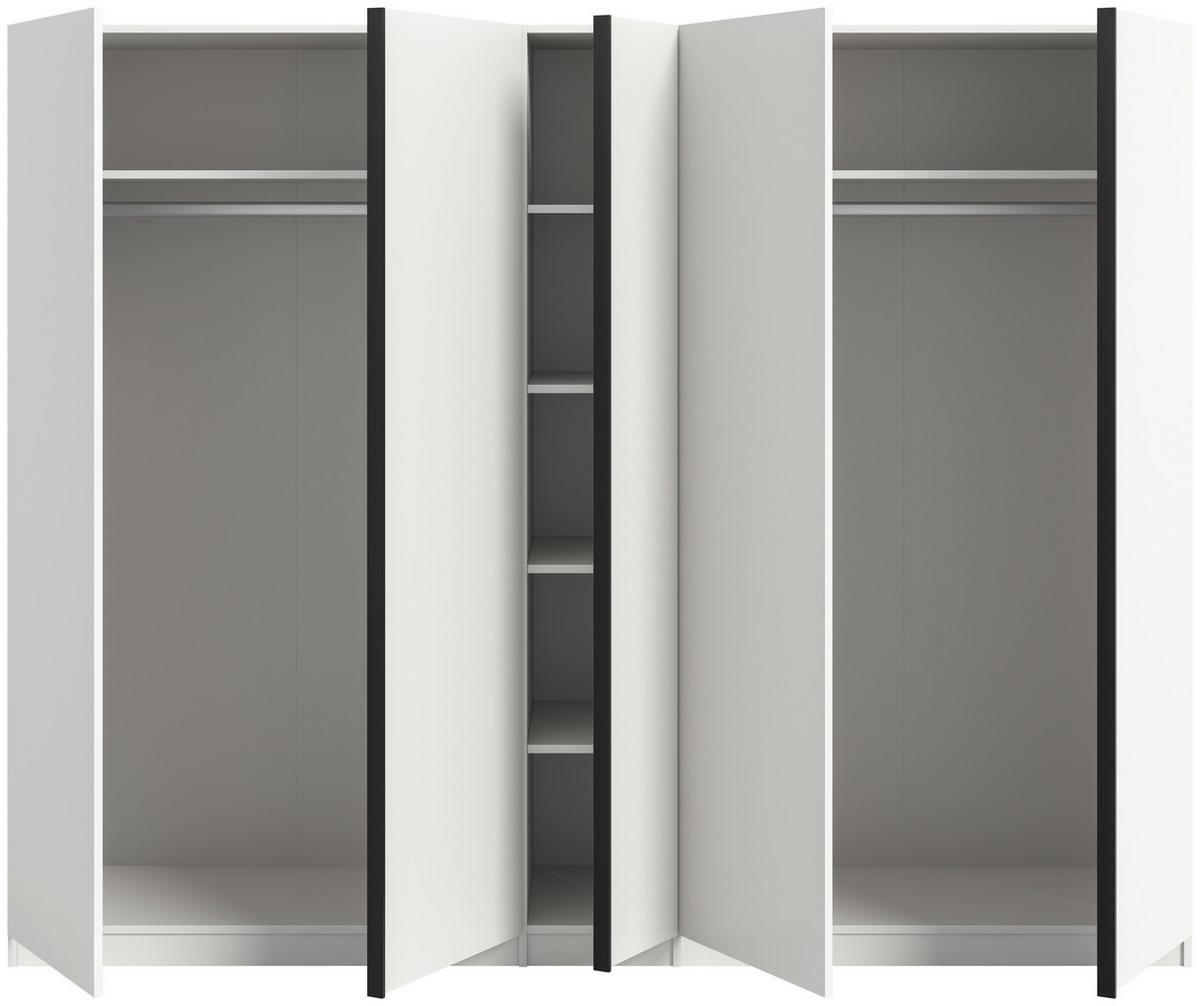 Drehtürenschrank Oakland, Weiß B: 230 cm - Weiß, MODERN, Holzwerkstoff (230/183/53cm) - MID.YOU