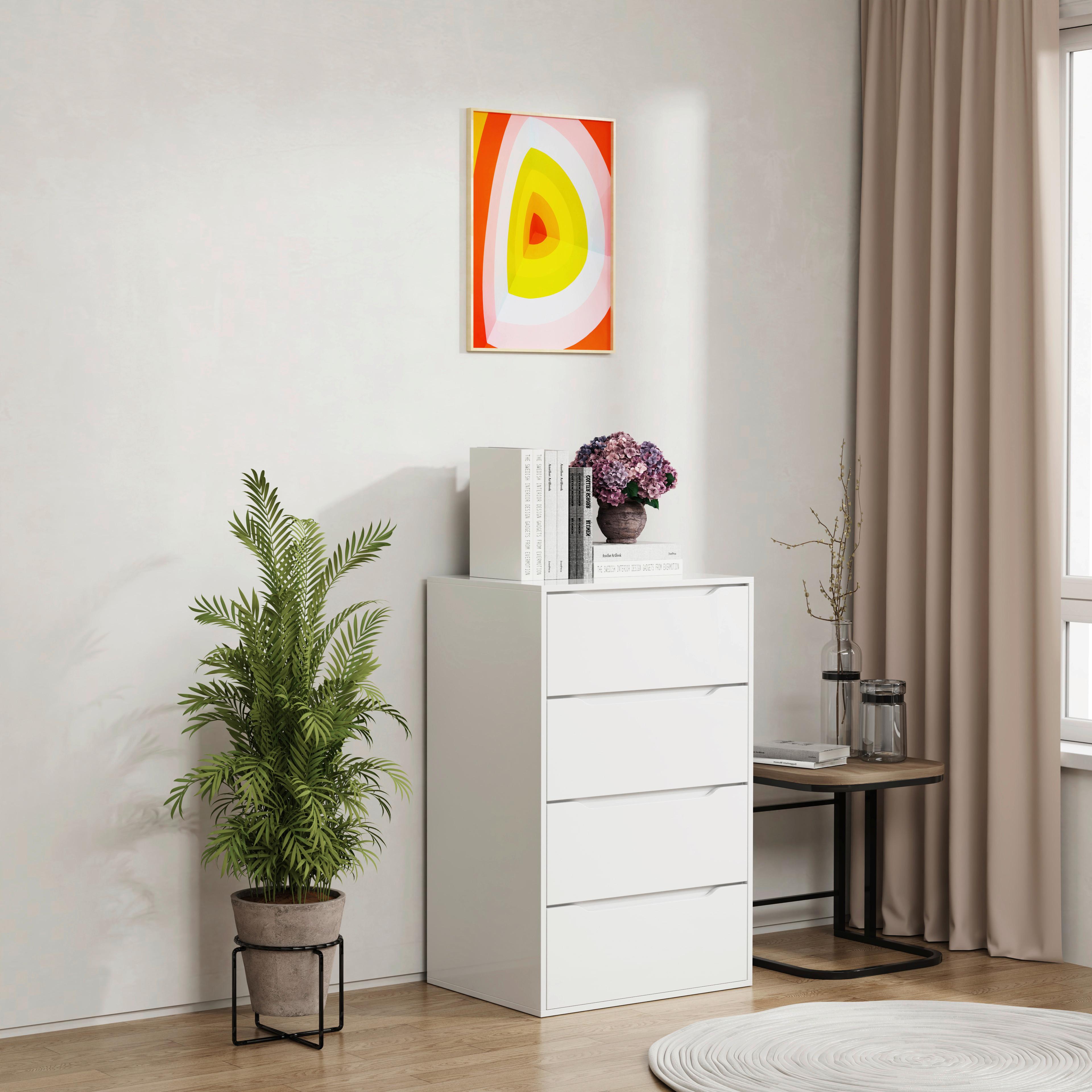 Kommode Malira Weiß B: 65 cm - Weiß, Design, Holzwerkstoff (65/102/48cm) - MID.YOU