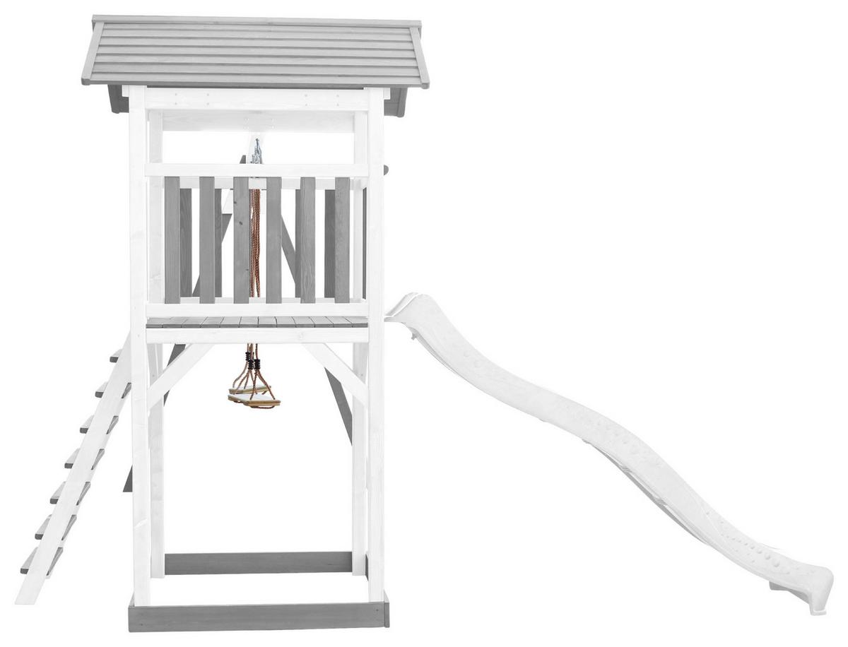 Spielturm A025.122.92 - Weiß/Grau, KONVENTIONELL, Holz/Kunststoff (356,6/241,9/349cm) - Ambia Garden