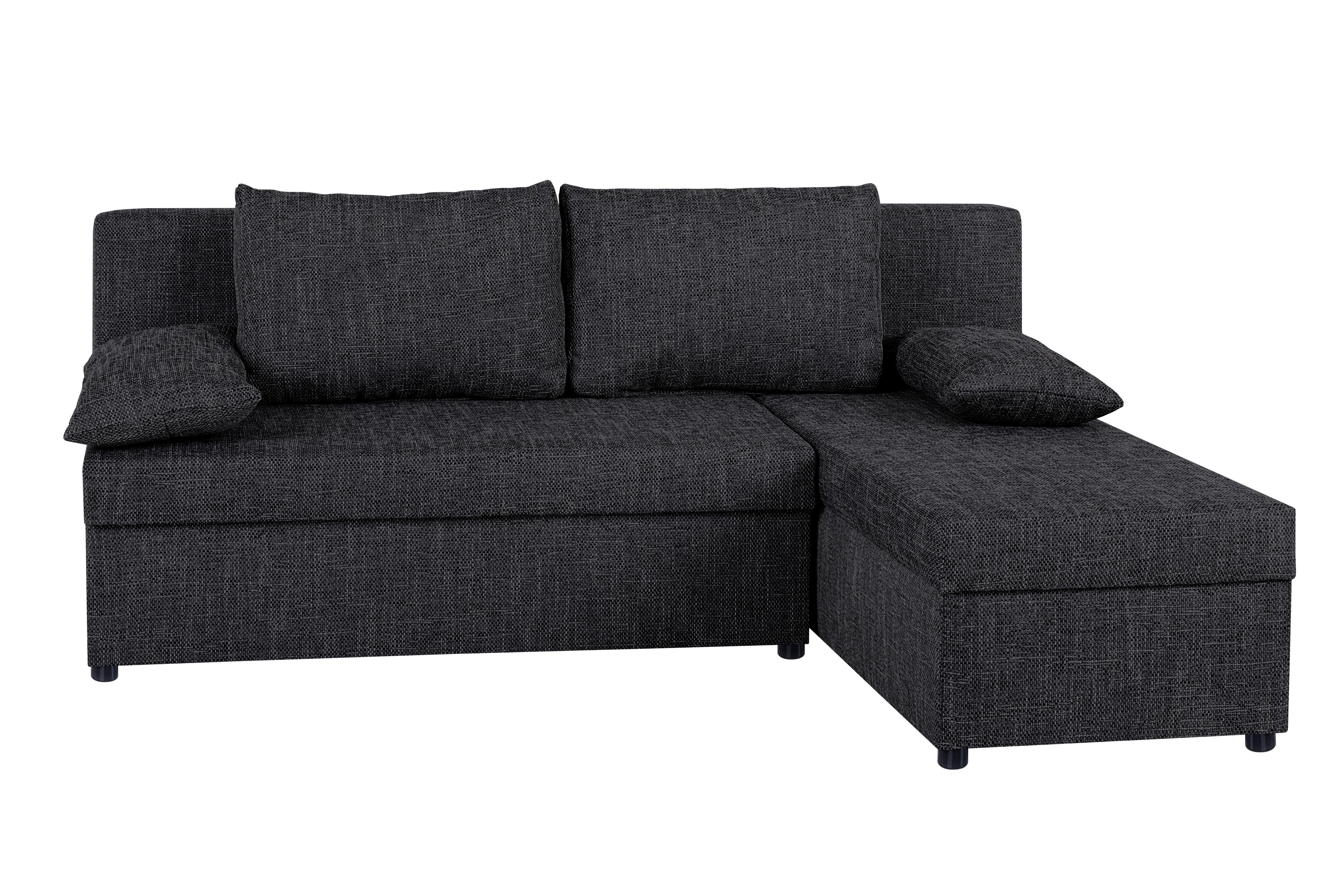 Rohová sedačka JON, oboustranná, černá - černá, Design, kompozitní dřevo/textil (195/147cm) - P & B