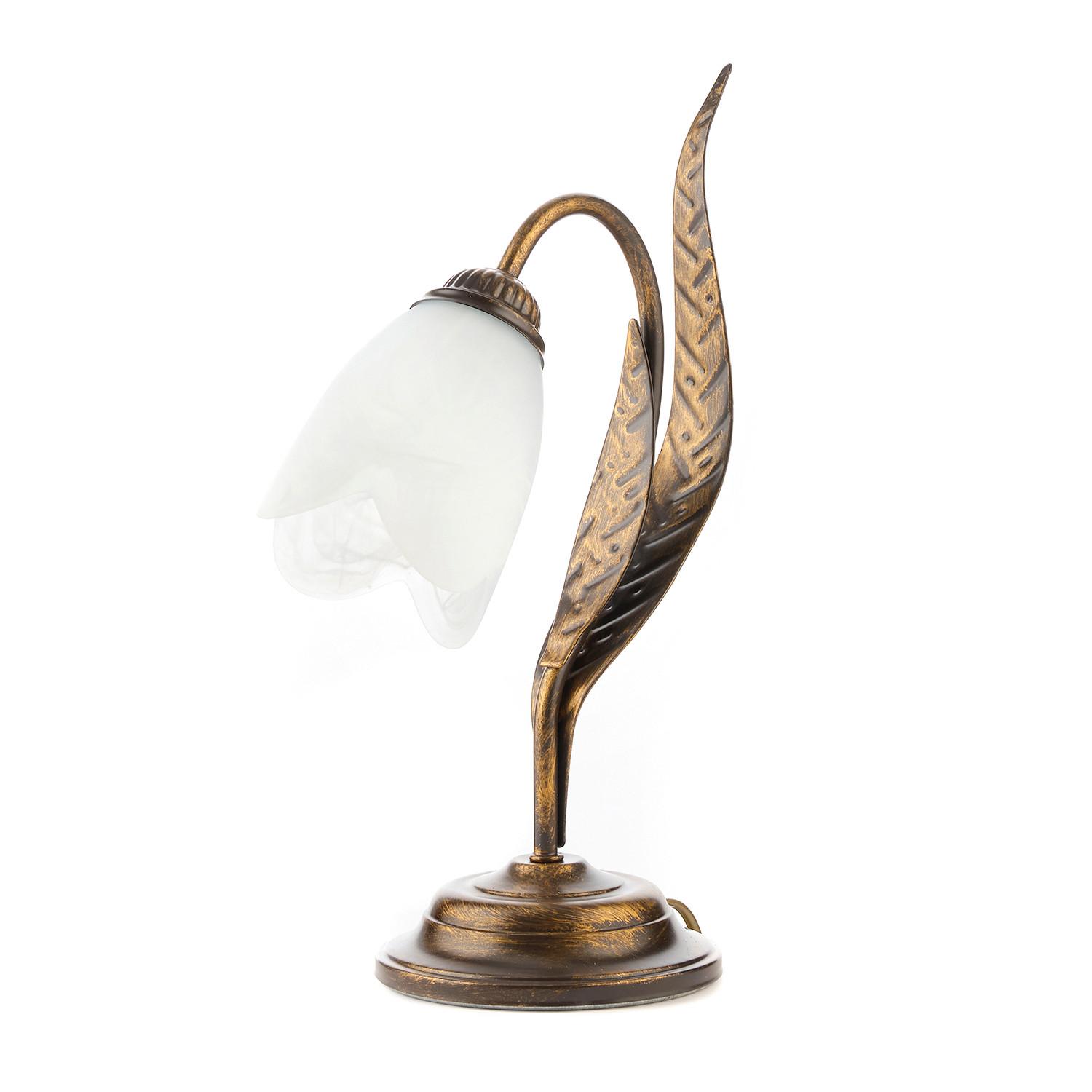 Tischleuchte 4240/l - Bronzefarben, KONVENTIONELL, Glas/Metall (25/38cm)