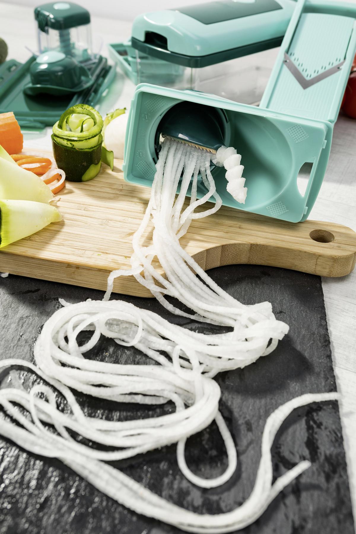 Küchenhelfer-set Nicer Dicer Fusion Smart 16 Tlg. - Türkis/Dunkelgrün, Basics, Kunststoff/Metall - Genius