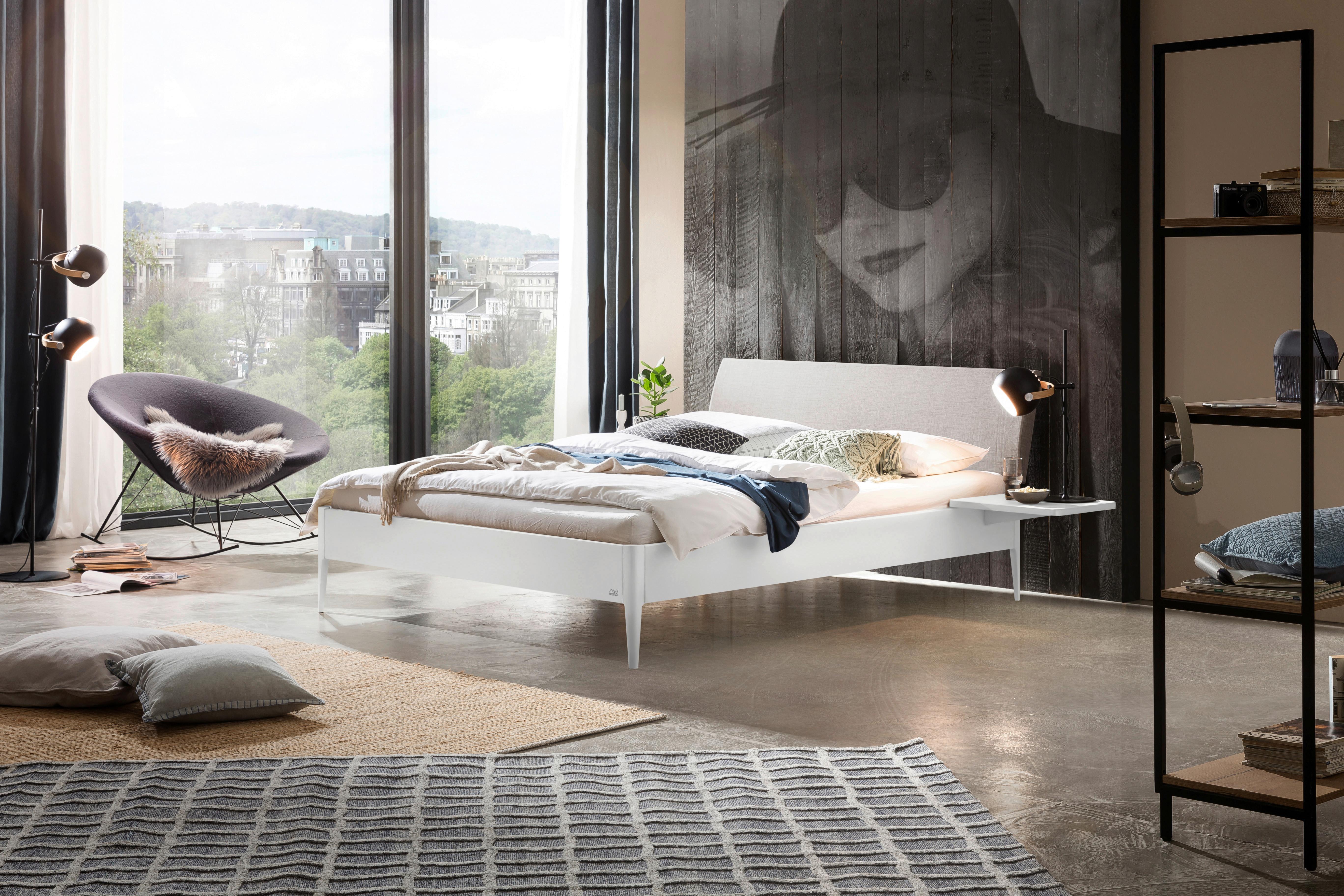 Bett Fanano, Weiß 140x200 Cm - Hellgrau/Weiß, KONVENTIONELL, Holz/Holzwerkstoff (140/200cm) - Hasena