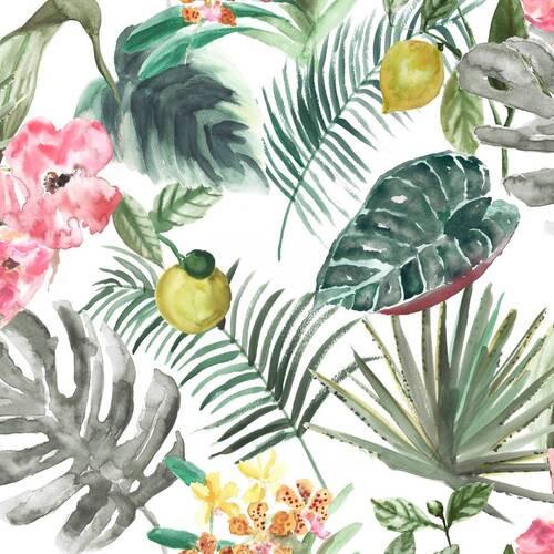 Vliestapete Tropen, Multicolor - Multicolor, Basics, Papier/Kunststoff (52/1005cm)