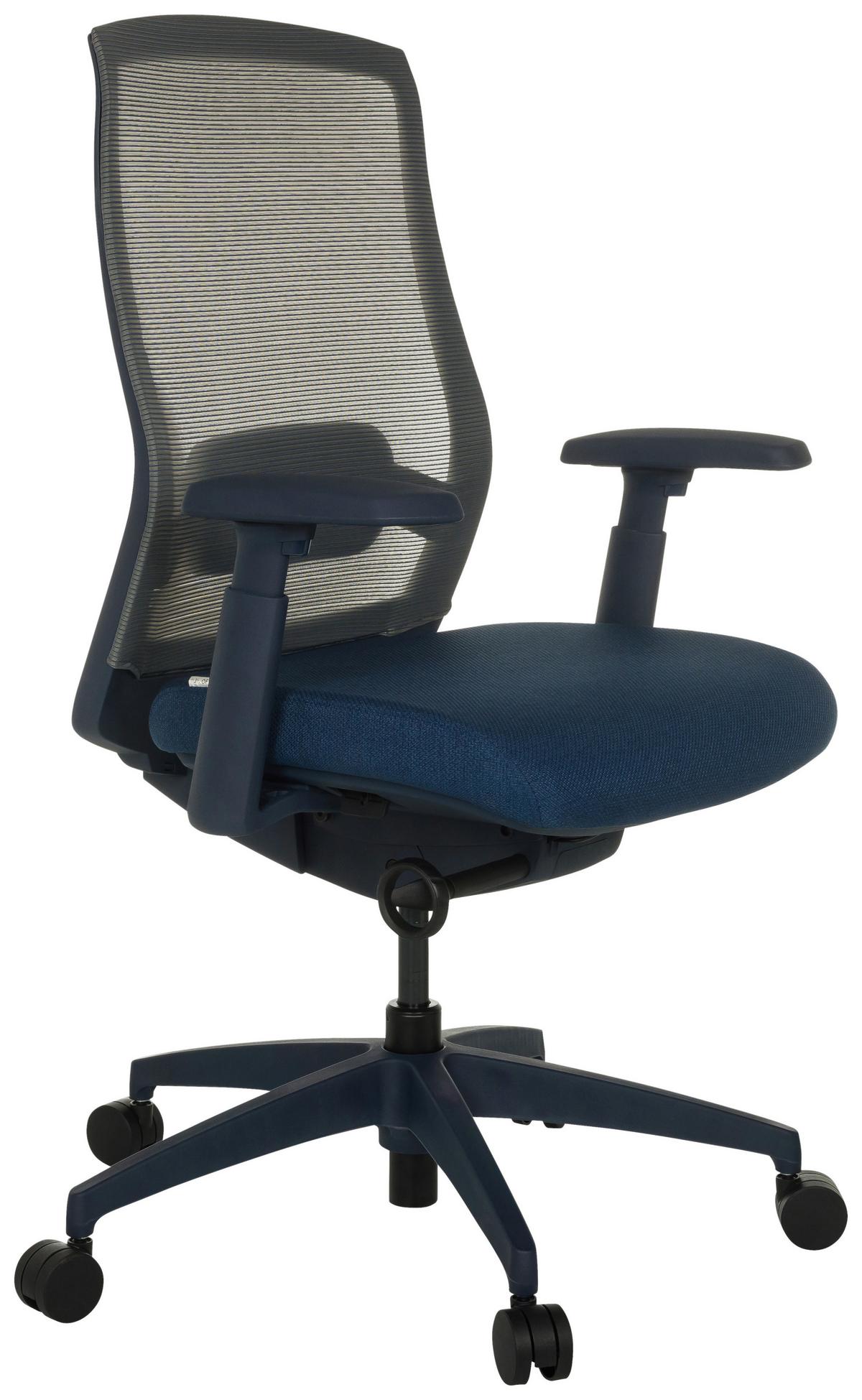 Drehstuhl Colore Blau B: 65 cm - Blau/Schwarz, MODERN, Kunststoff/Textil (65/95 - 103/70cm) - MID.YOU