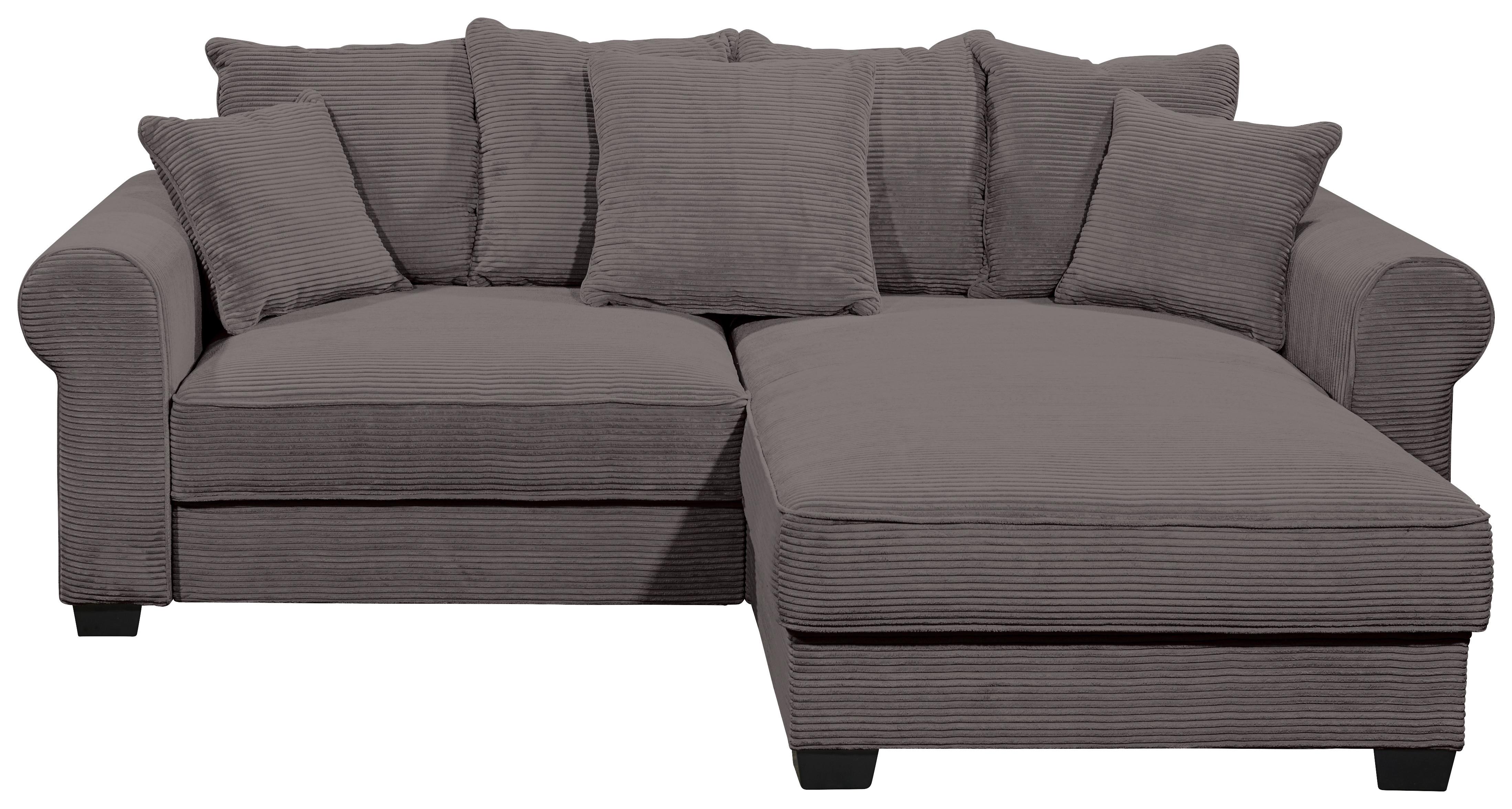 Ecksofa Maureen Dunkelgrau S: 255/185 cm - Dunkelgrau/Schwarz, KONVENTIONELL, Textil (255/185cm) - MID.YOU