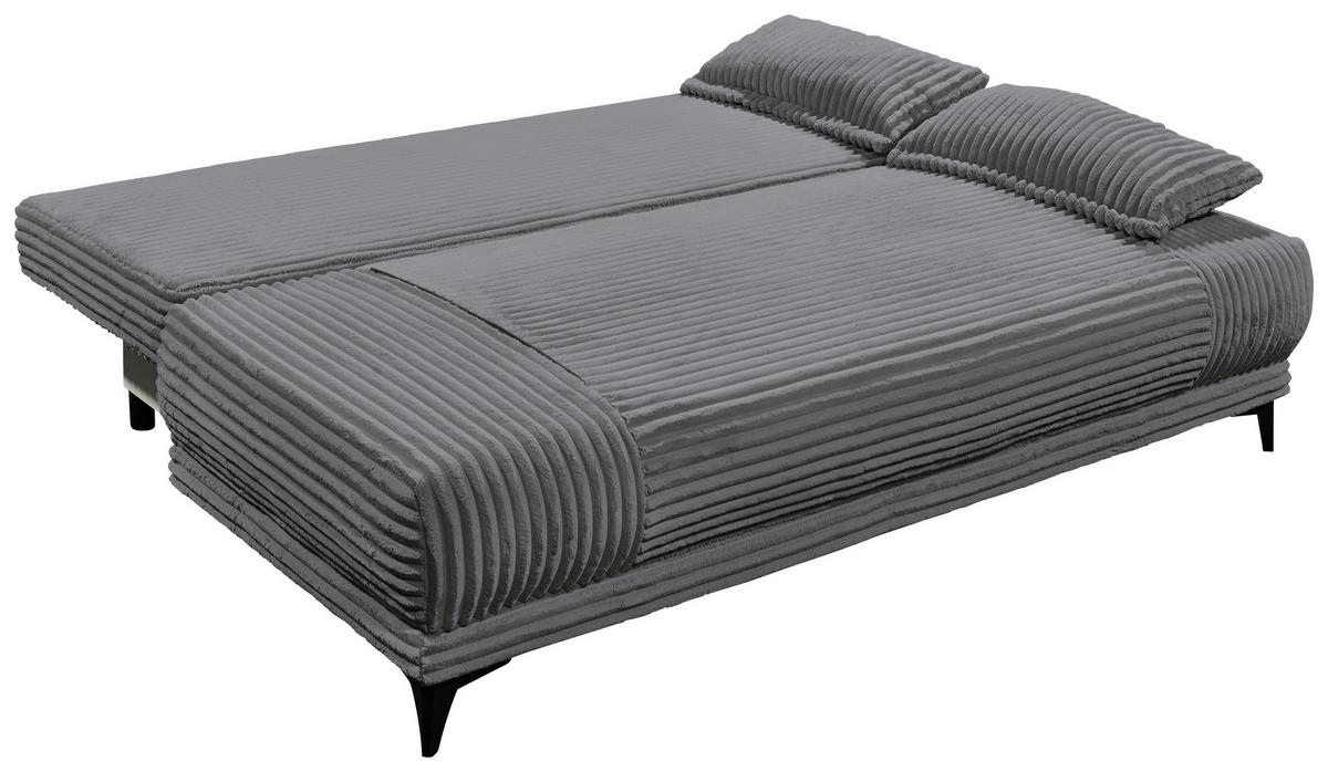 Schlafsofa Sally Anthrazit B: 211 Cm - Anthrazit/Schwarz, KONVENTIONELL, Textil (211/96/105cm) - MID.YOU