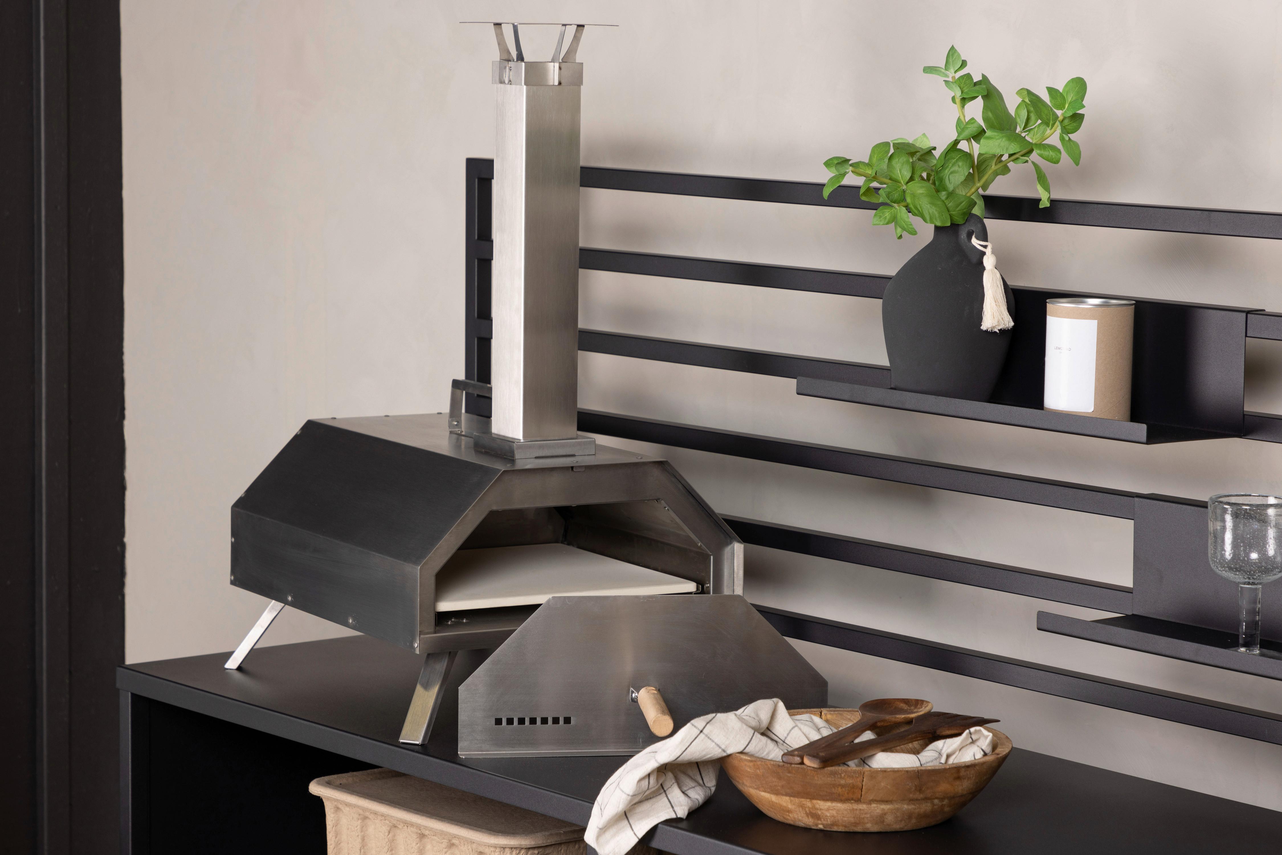 Pizzaofen Hamnå - Silberfarben, KONVENTIONELL, Metall (76,4/68,1/40cm) - Gardenson