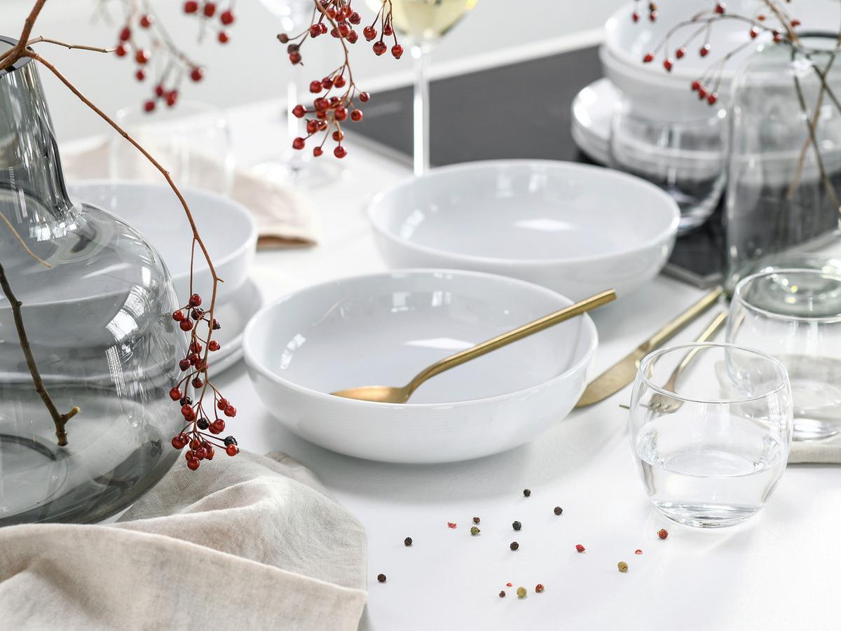 Tafelservice 12-teilig. Porzellan, weiß - Weiß, Basics, Keramik - Creatable