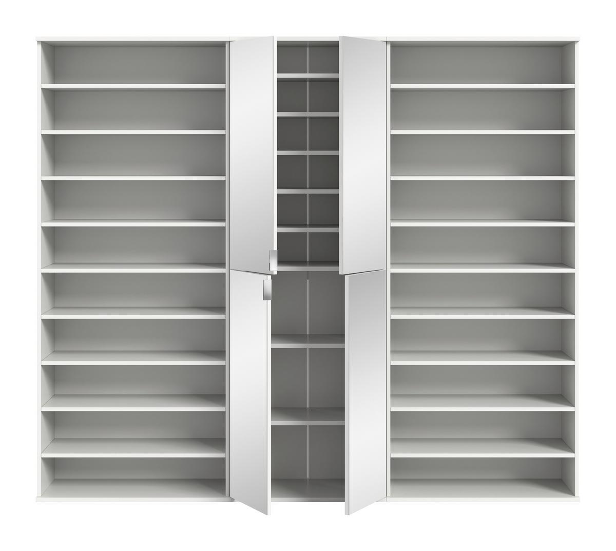 Garderobe Projekt X 3-teilig Weiß B: 222 Cm - Weiß Hochglanz/Weiß, Design, Holzwerkstoff (222/193/34cm) - Livetastic