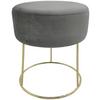 Hocker Marilyn Samt Grau Sitz Gepolstert H: 40,5 cm - Goldfarben/Grau, Design, Textil (35,5/40,5/35,5cm) - Echtwerk
