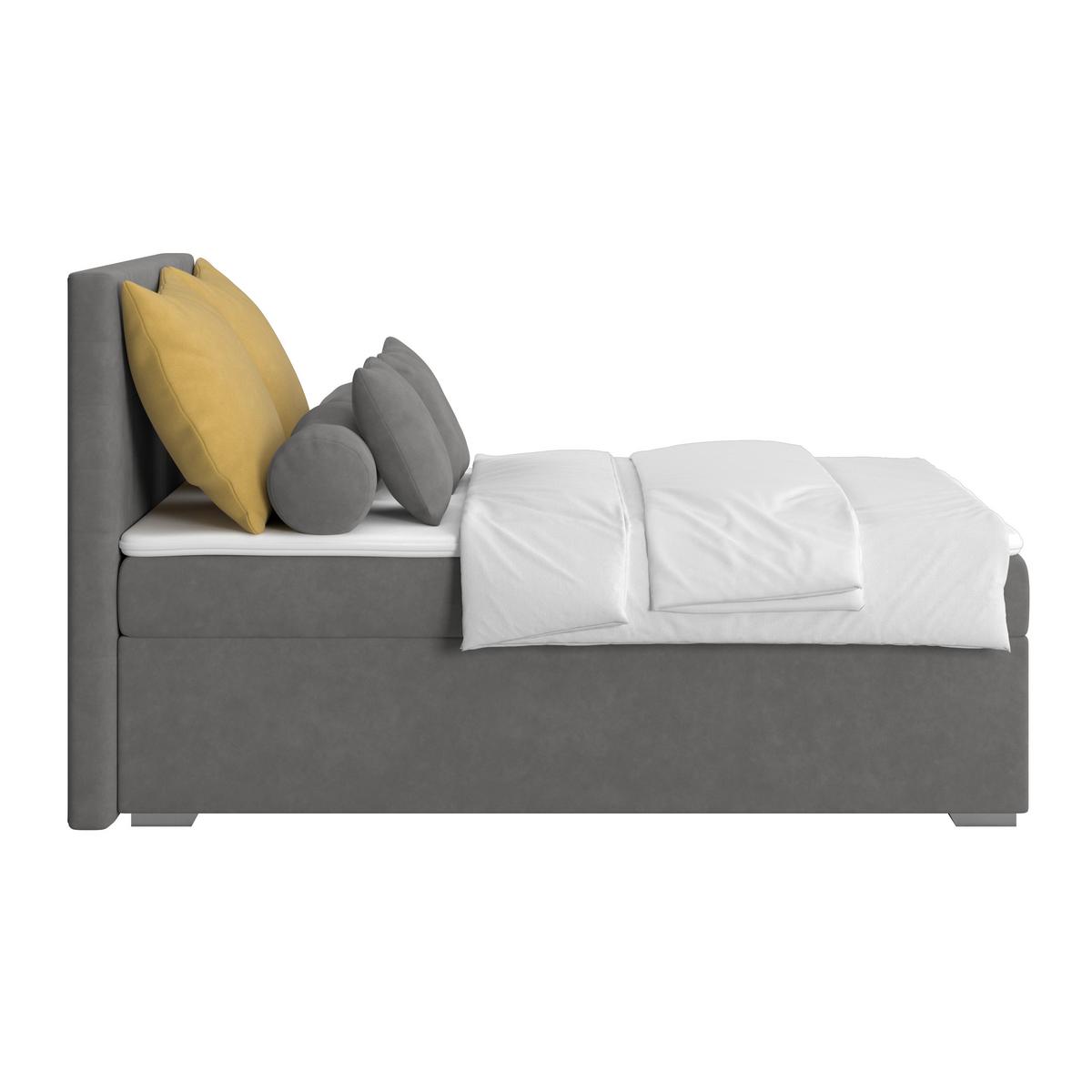 Kárpitozott Ágy Adria 140/200cm - sötétszürke, Konventionell, textil/fa (140/200cm)