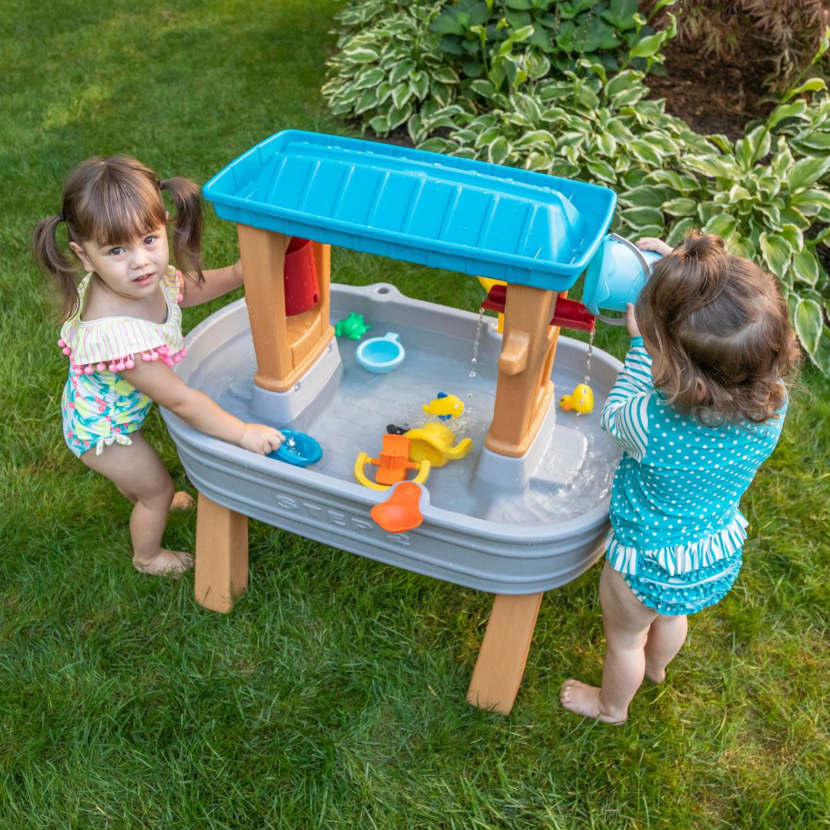 Sand- Und Wassertisch Rain Shower Splash - Blau/Braun, Design, Kunststoff (86,4/66,7/90,2cm) - Ambia Garden