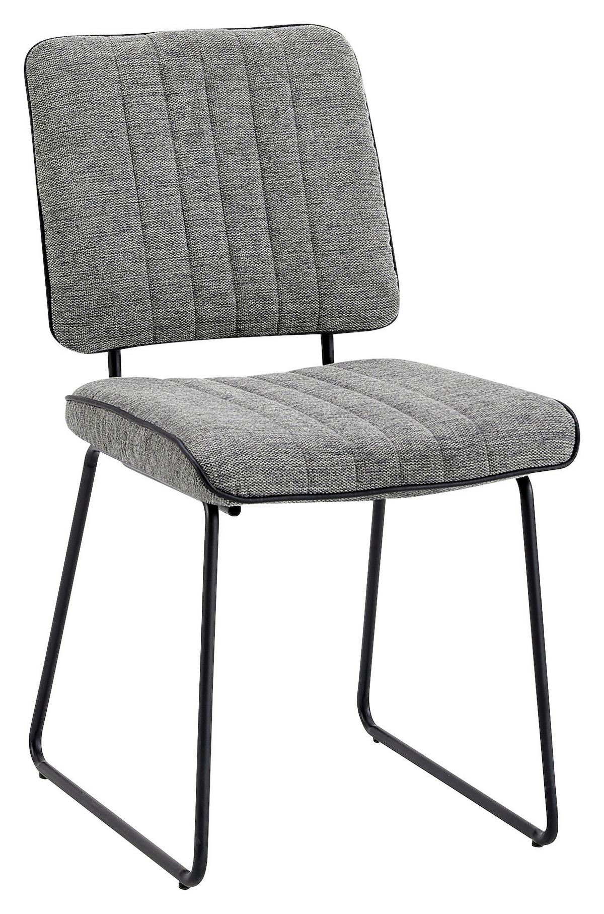 Stuhl-set Liam - Schwarz/Grau, MODERN, Textil/Metall (45/83/61cm) - MID.YOU