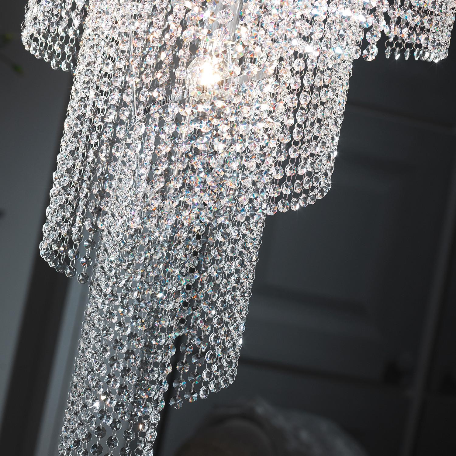Deckenleuchte Chromfarben L: 25 Cm 22w - Chromfarben, Design, Glas/Metall (25/55/25cm)