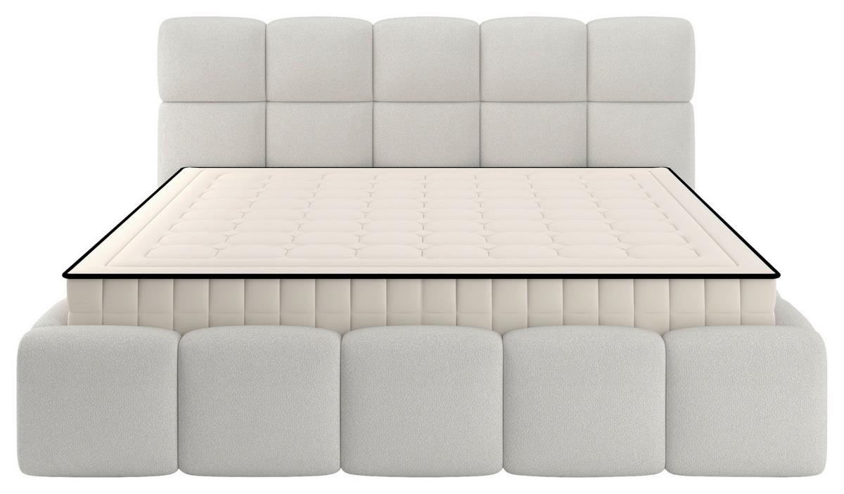 Polsterbett Cloudy M. Matratze Creme, Lf: 180x200 Cm - Creme, Trend, Holz/Holzwerkstoff (180/200cm) - Luca Bessoni