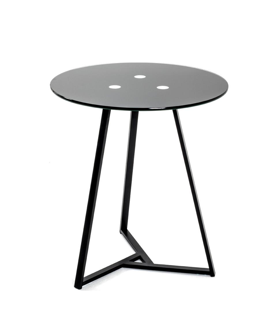 Beistelltisch Rund Philipp, Schwarz - Schwarz, Basics, Glas/Metall (45/50cm)