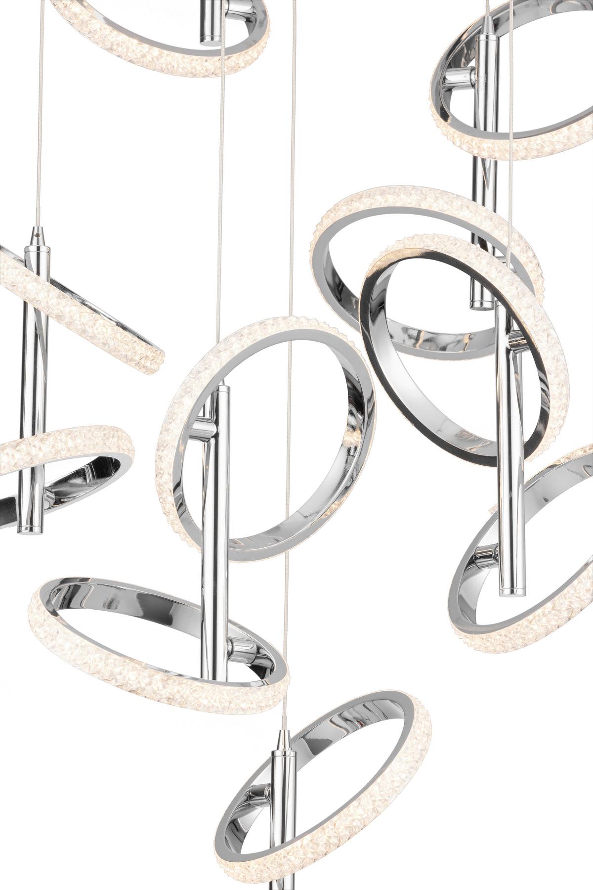 LED-Hängeleuchte Rong - Chromfarben, MODERN, Kunststoff/Metall (60/120cm)