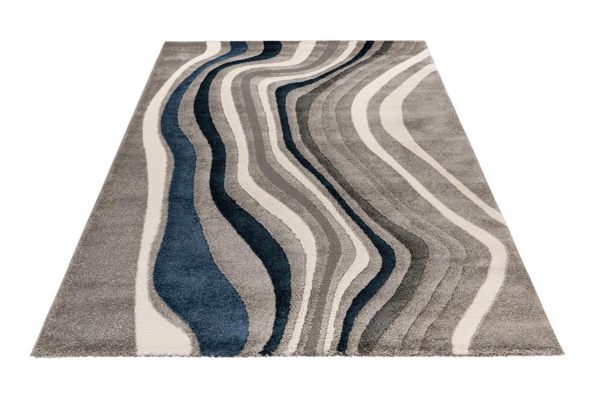 Flachwebteppich My Frisco 283 - Blau, Basics, Textil (120/170cm) - Obsession