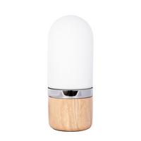 Tischleuchte Ganro 400 Weiß / Holz - Weiß, Trend, Glas/Holz (14/14/33cm) - Kayoom