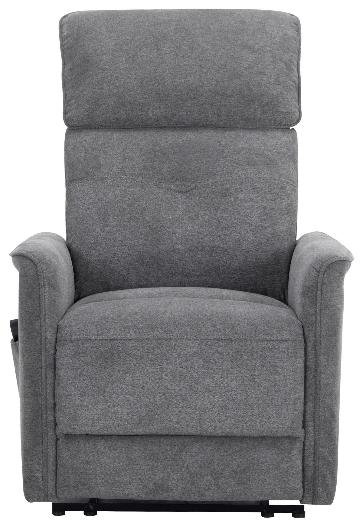 Relaxačné kreslo HEAT, sivá, vyhrievacia funkcia - sivá, Basics, kov/drevo (79/106/98cm)