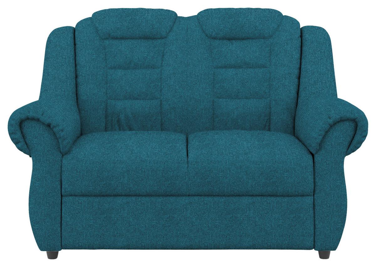 2-Sitzer-Sofa Boston Blau Chenille - Blau/Schwarz, KONVENTIONELL, Textil (145/102/101cm) - Livetastic