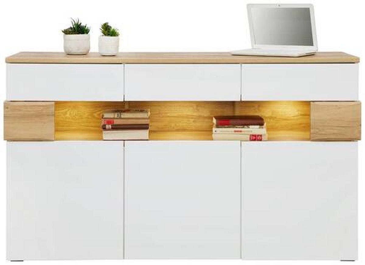 ŠIROKÁ KOMODA DIMITRI - Moderní, kompozitní dřevo/plast (150/88/42cm)