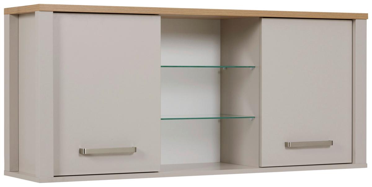 Küchenoberschrank Sardegna - Kaschmir/Eiche Artisan, ROMANTIK / LANDHAUS, Glas/Holzwerkstoff (130/57/33cm)