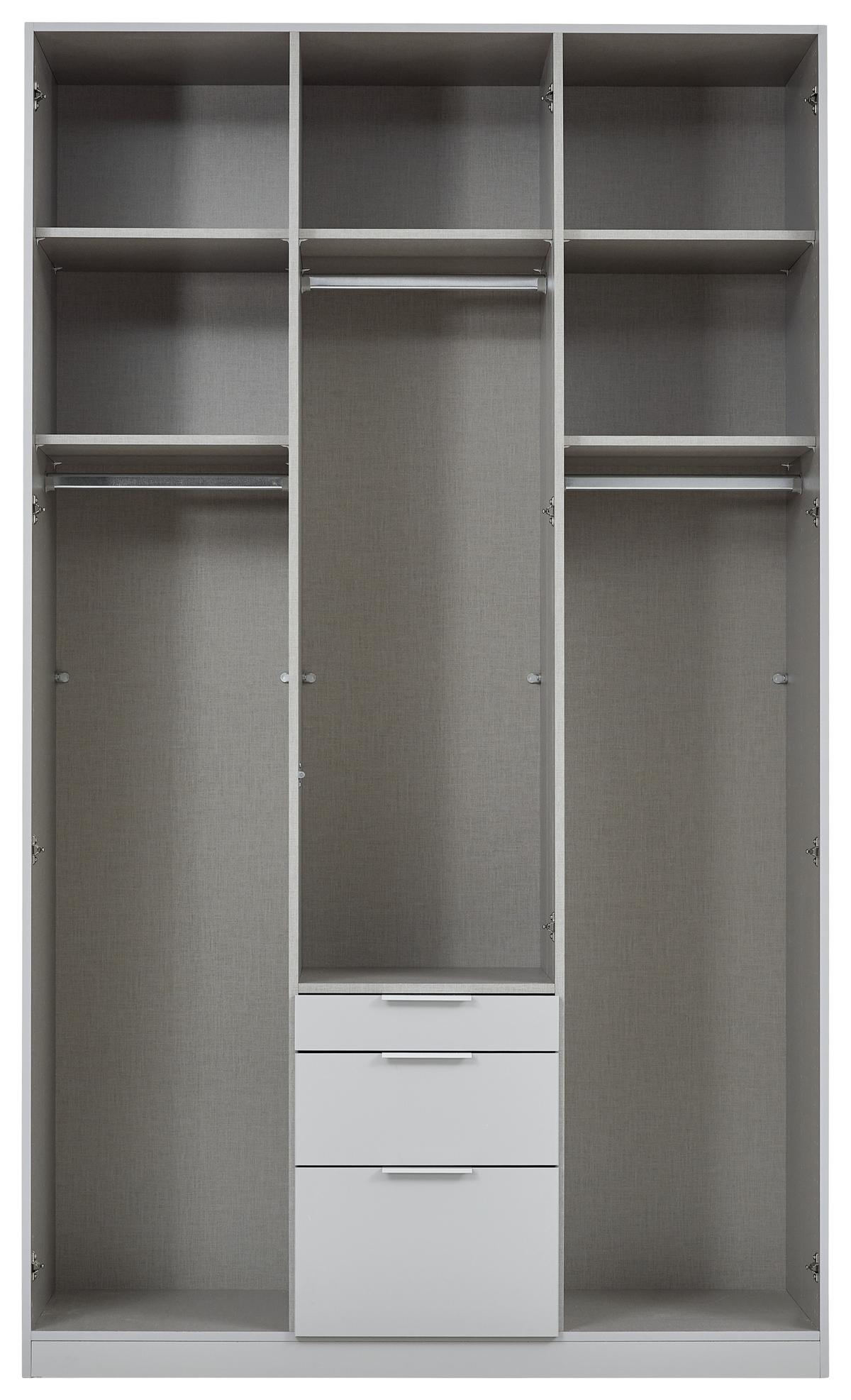 Drehtürenschrank 136cm Alabama Extra, Hellgrau - Hellgrau/Eiche Artisan, MODERN, Holzwerkstoff (136/229/54cm)