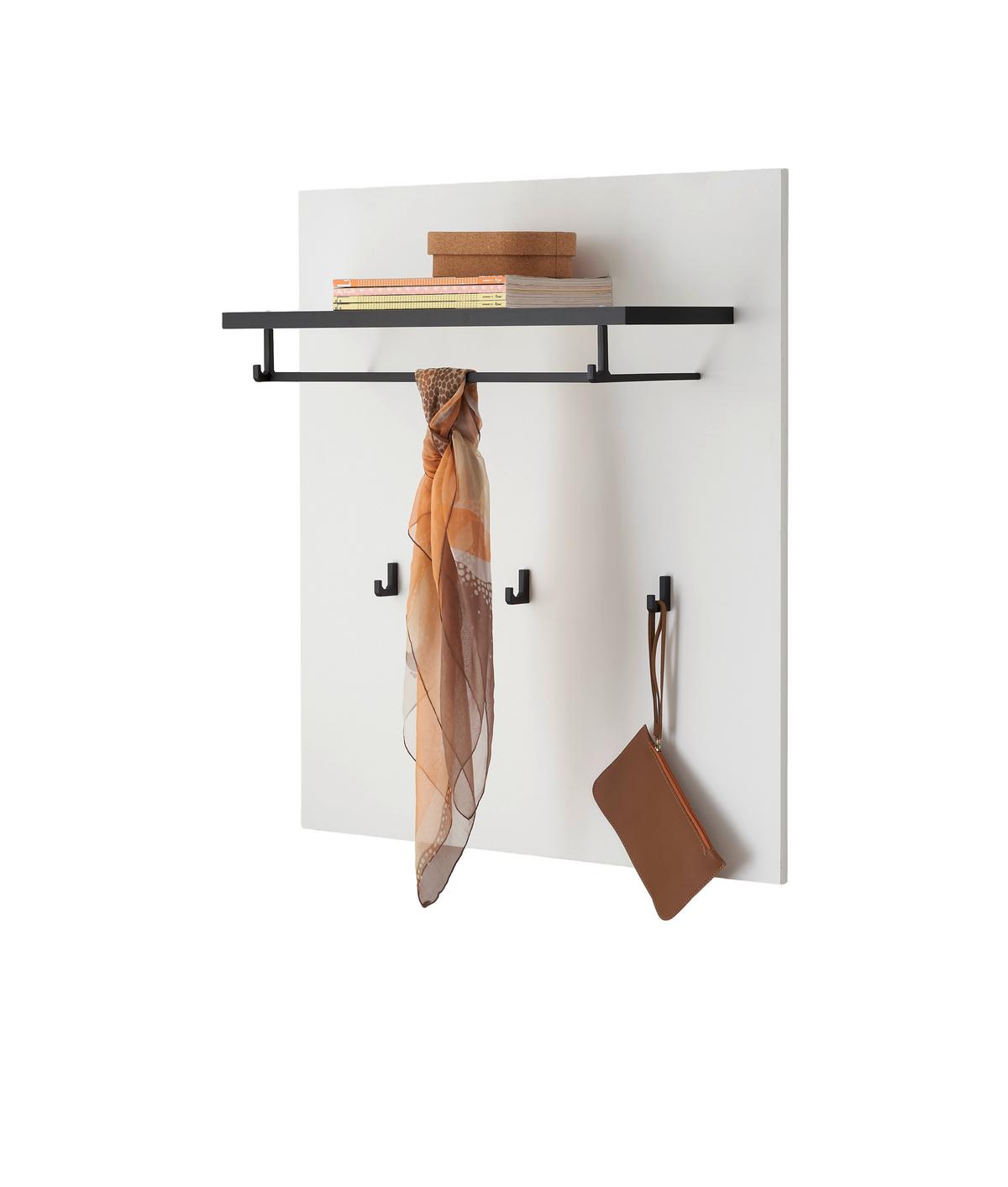 Garderobenpaneel Cantara Weiß/Anthrazit B: 79cm - Anthrazit/Weiß, MODERN, Holzwerkstoff (79/89/25cm) - MID.YOU