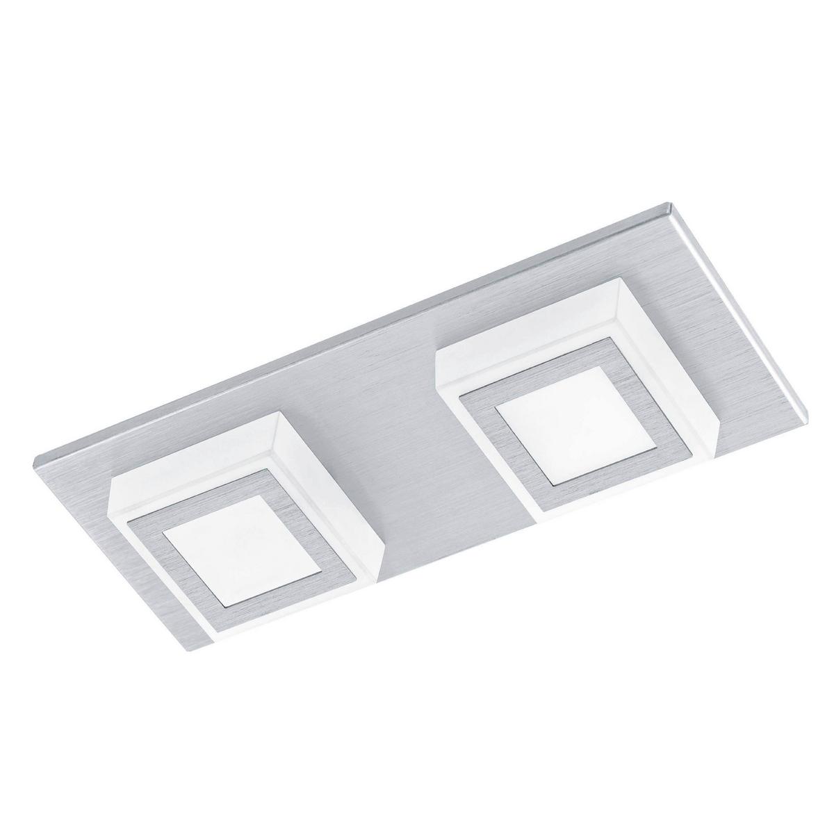 Led-deckenleuchte Masiano L: 25 Cm, 2-Flammig - Alufarben, Basics, Kunststoff/Metall (25/10/5cm) - Eglo