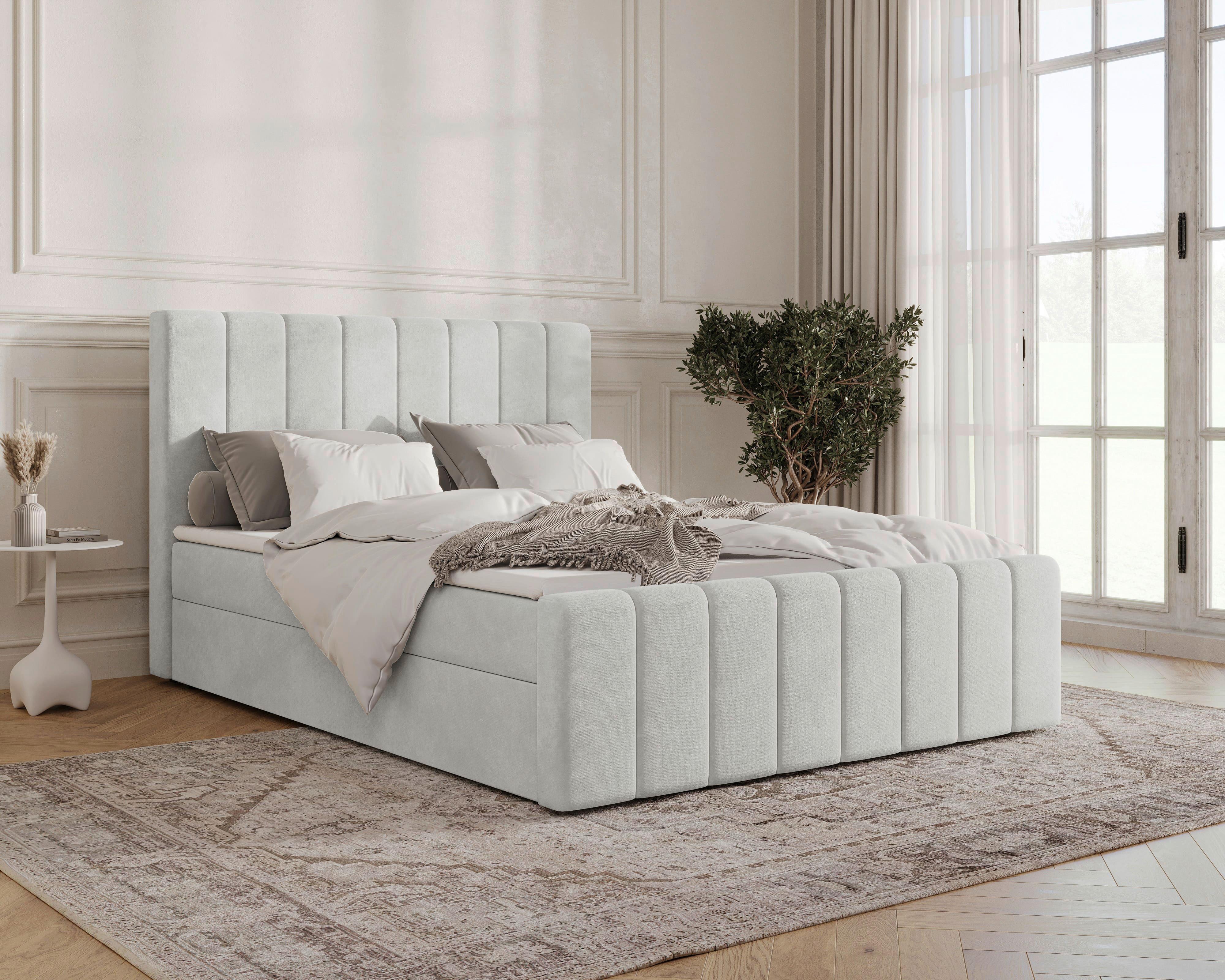 BOXBETT Lila Silberfarben 160x200cm - Silberfarben/Schwarz, MODERN, Holz/Kunststoff (160/200cm) - MID.YOU