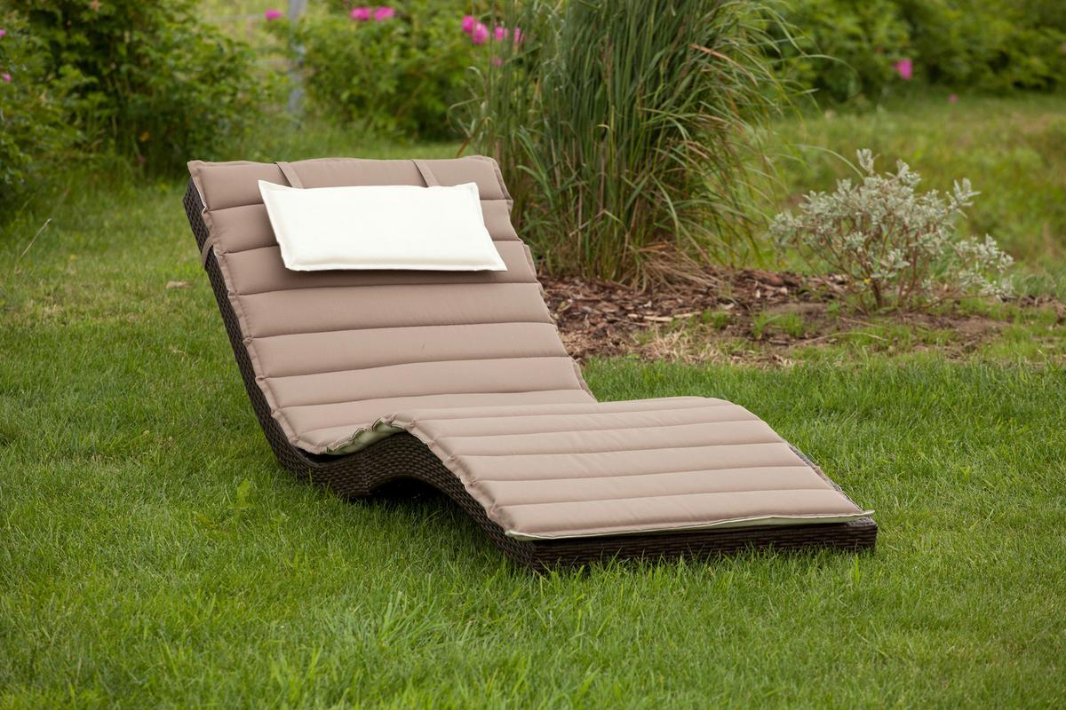 Sonnenliege Piacenza Metall/kunststoff Mit Auflage - Taupe/Beige, MODERN, Kunststoff/Metall (188/75/66cm) - Gardenson