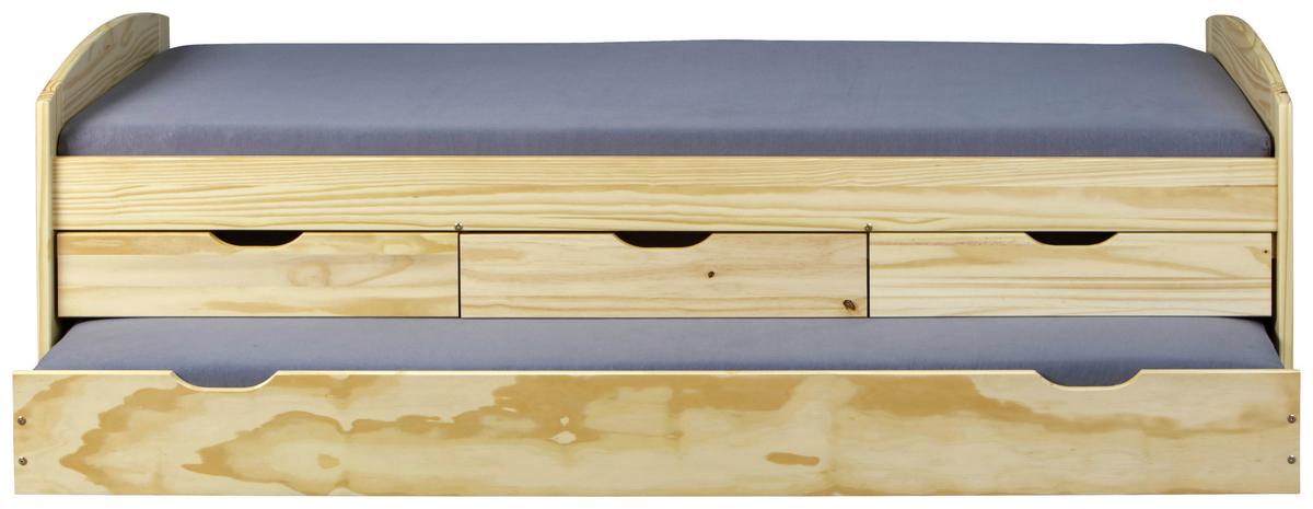 Ausziehbett Mit Bettkasten 90x200 Marinella Kieferfarben - Kieferfarben, Basics, Holz/Kunststoff (90/200cm) - MID.YOU