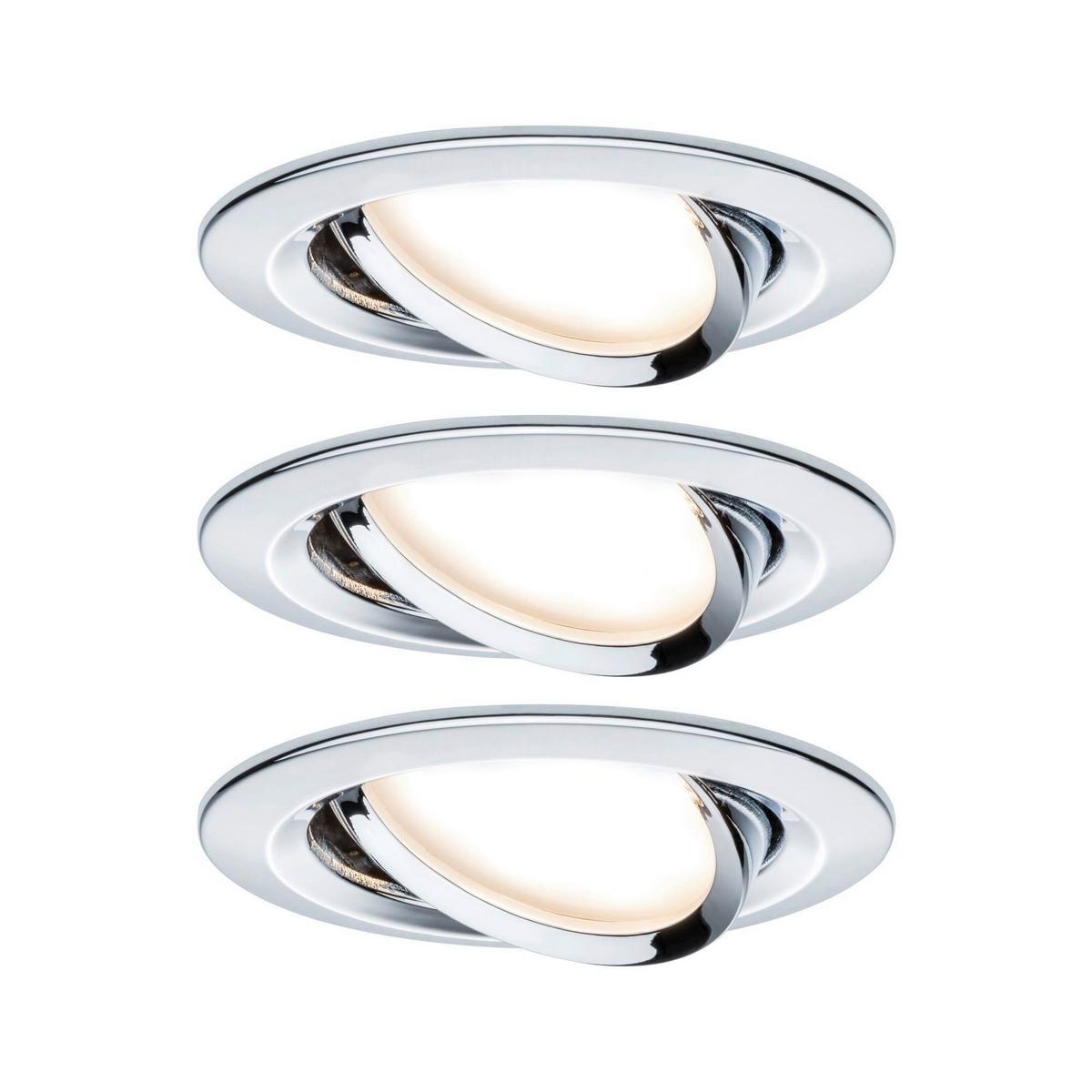 LED-Einbauspot Set 93470 Nova - Chromfarben, Design, Metall (8,4cm) - Paulmann