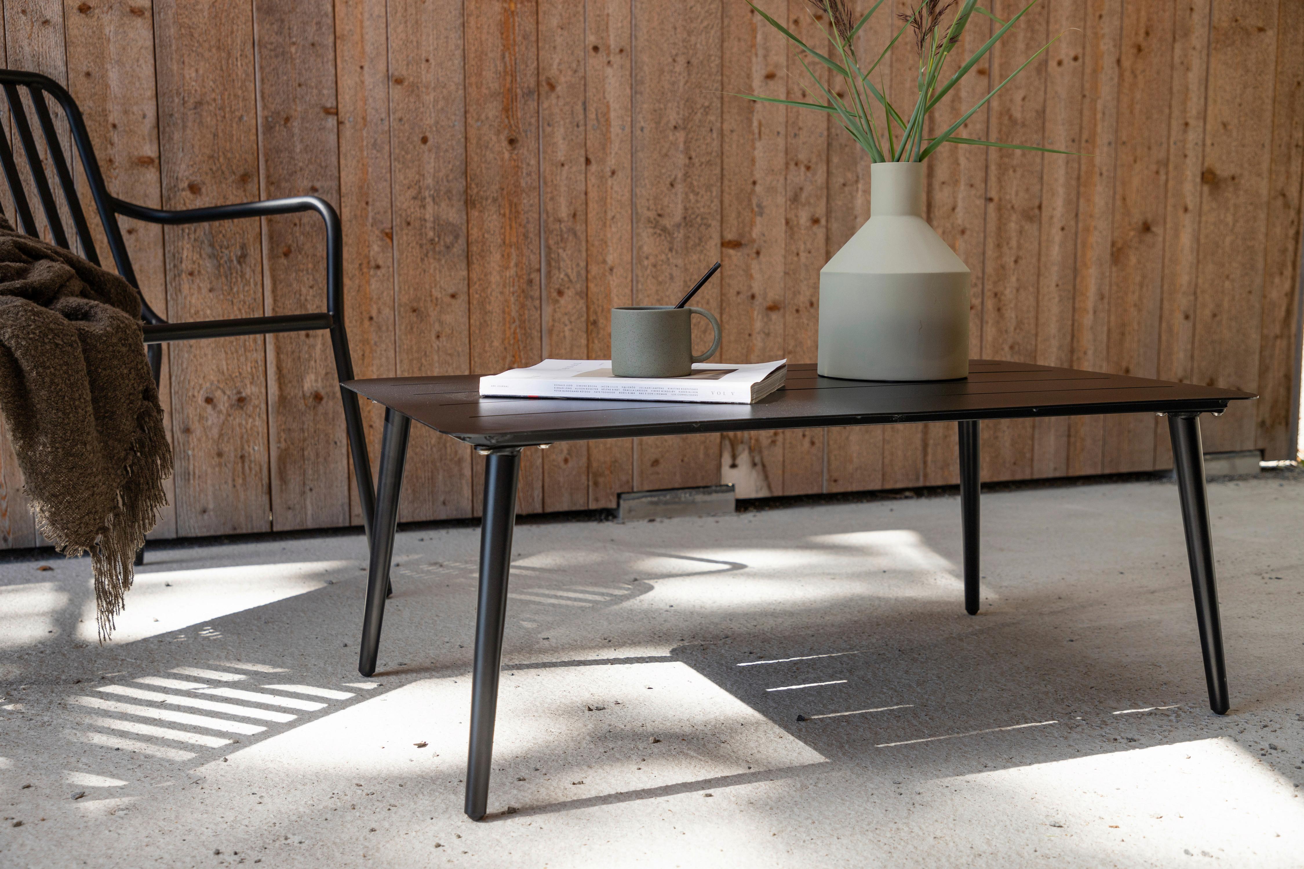 Loungetisch Lina - Schwarz, KONVENTIONELL, Metall (100/60/40cm) - Gardenson