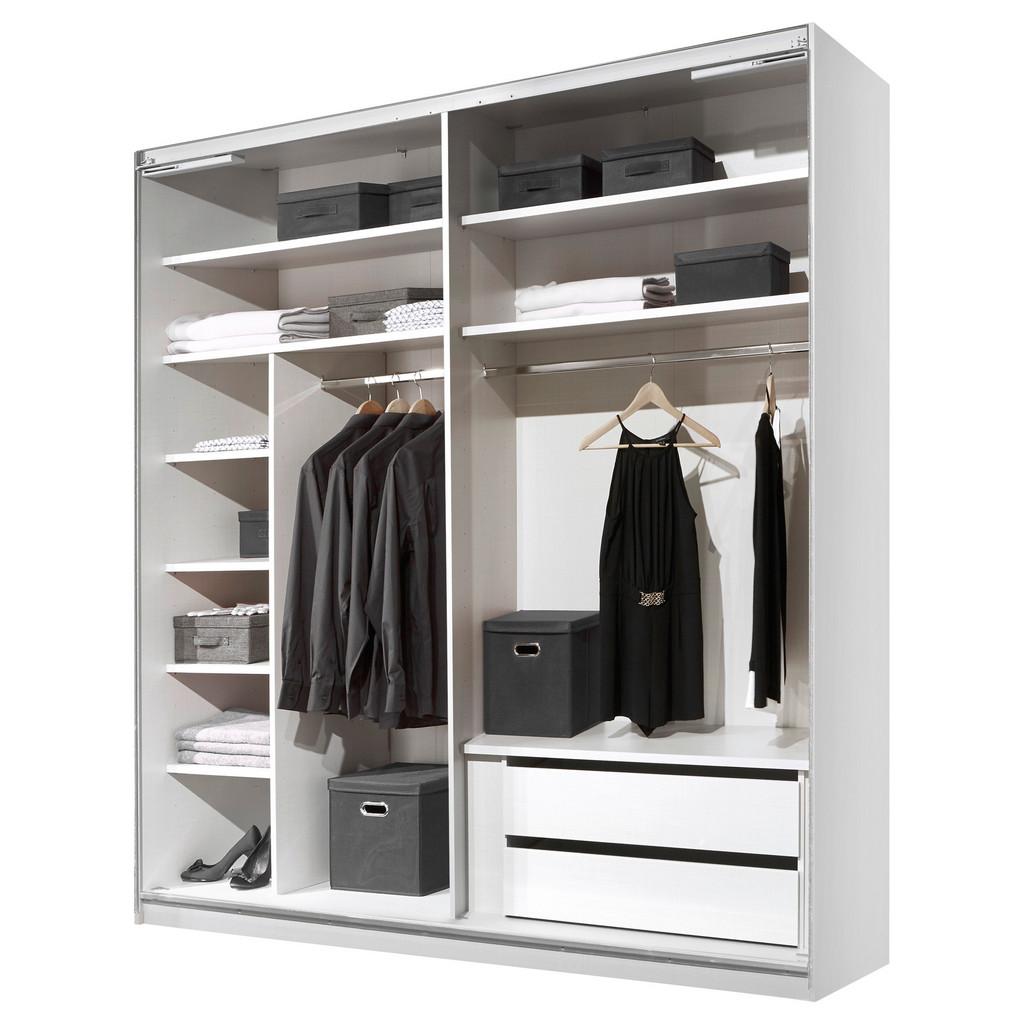 Schwebetürenschrank 225 cm Includo, Anthrazit/Eiche