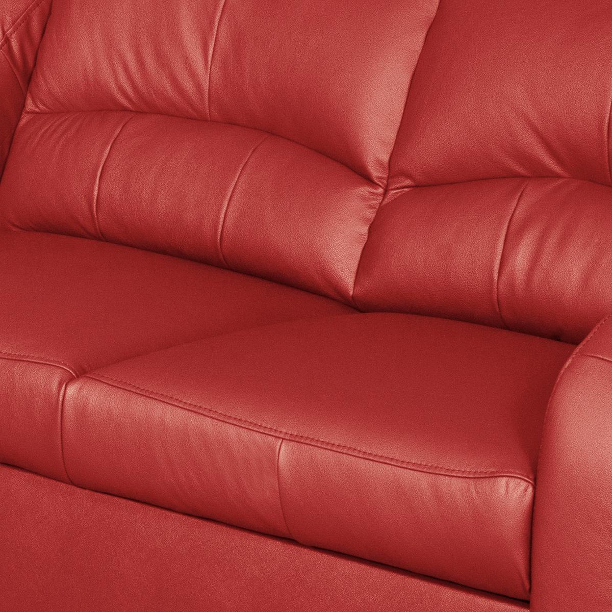 Ecksofa Tilo Rot S: 168 cm - Rot/Schwarz, Design, Leder/Textil (168/227cm) - Livetastic