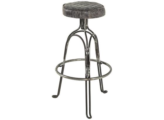 Barhocker Steel Echt Leder - Schwarz, KONVENTIONELL, Leder/Metall (40/78cm) Barhocker Steel Echt Leder - Schwarz, KONVENTIONELL, Leder/Metall (40/78cm)