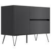 Sideboard Posseik Industrial Graphit/eichefarben B: 99 Cm - Eichefarben/Schwarz, Design, Holzwerkstoff (99/75,8/42cm) - P & B