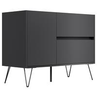 Sideboard Posseik Industrial Graphit/Eichefarben B: 99 cm - Eichefarben/Schwarz, Design, Holzwerkstoff (99/75,8/42cm) - P & B
