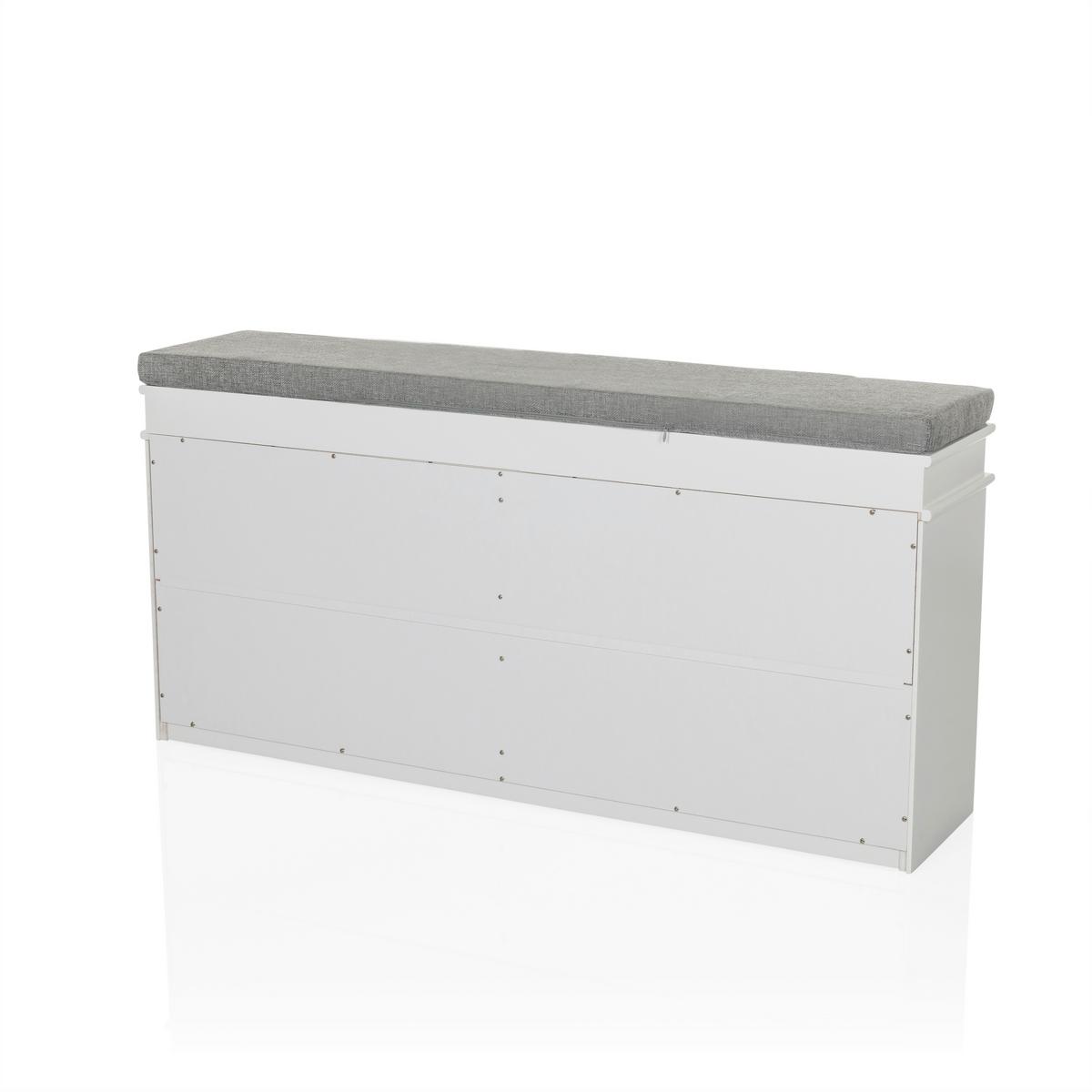 Schuhschrank Estha Grau, Weiß B: 104cm - Weiß/Grau, MODERN, Holzwerkstoff (104/52/24cm) - MID.YOU