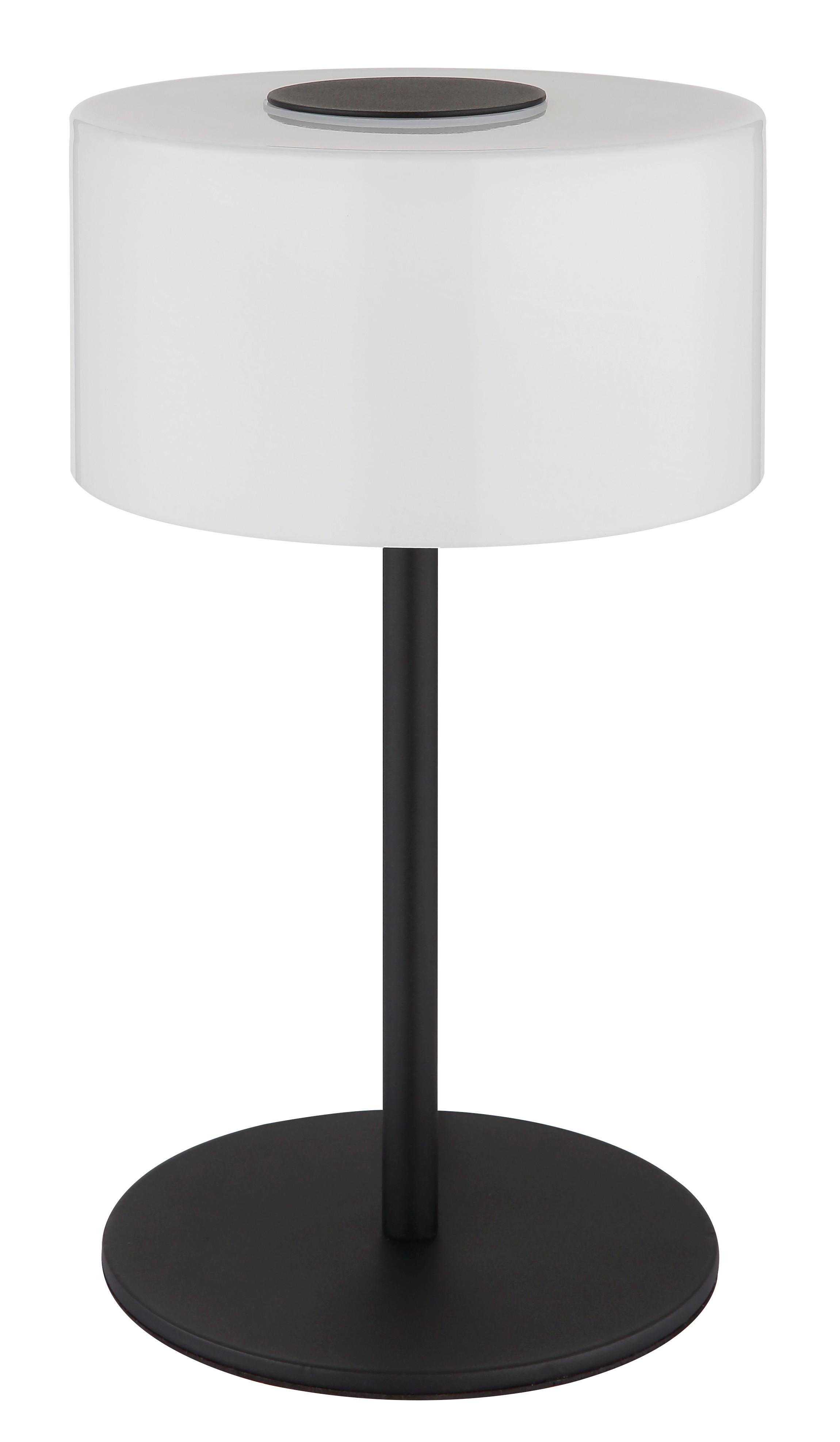 Led-tischleuchte Trenton Weiß Schwarz D: 20 Cm - Schwarz/Weiß, Design, Glas/Kunststoff (20/34,5cm) - Globo