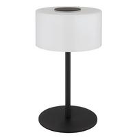 Led-tischleuchte Trenton Weiß Schwarz D: 20 Cm - Schwarz/Weiß, Design, Glas/Kunststoff (20/34,5cm) - Globo