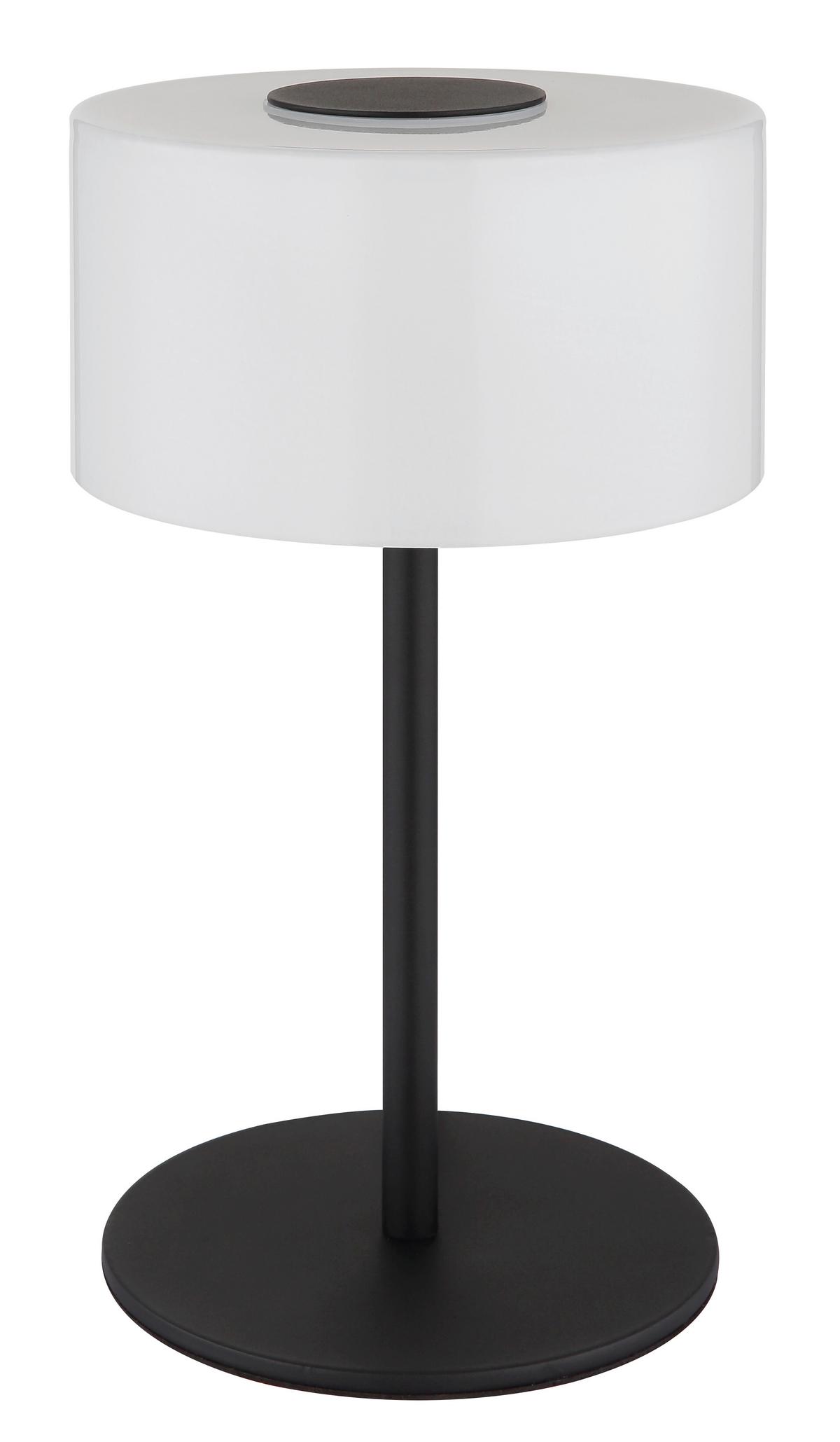 Led-tischleuchte Trenton Weiß Schwarz D: 20 Cm - Schwarz/Weiß, Design, Glas/Kunststoff (20/34,5cm) - Globo